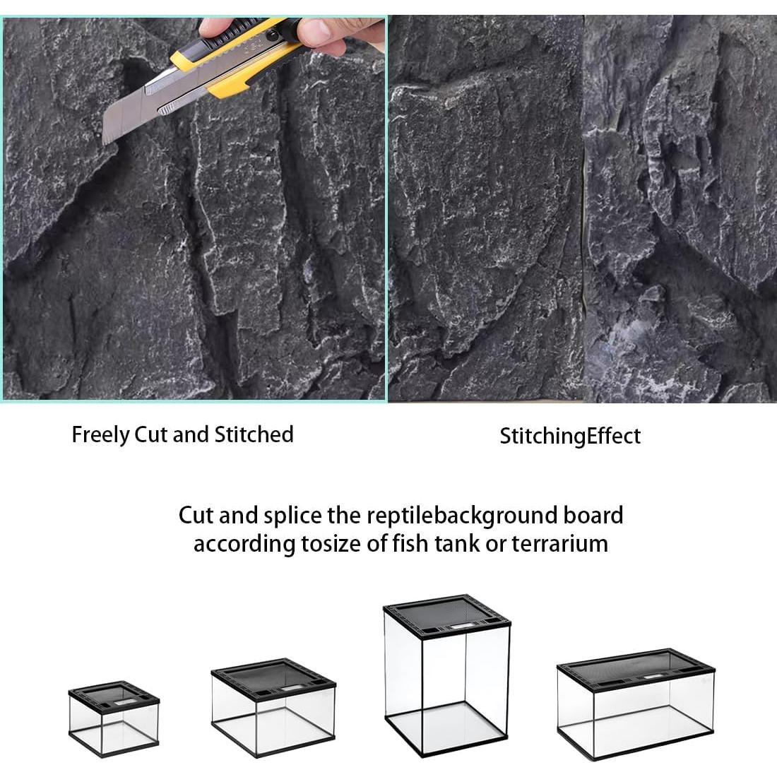 Fondo de Terrario 3D Hamiledyi 43.9x30 cm para Reptiles