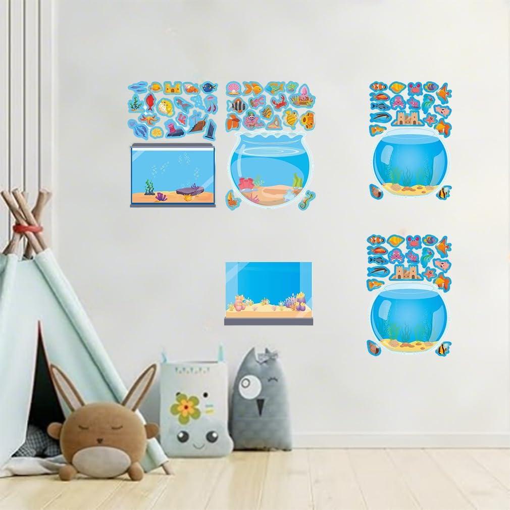 16 Hojas de Pegatinas de Acuario 7AweQur Animales Marinos