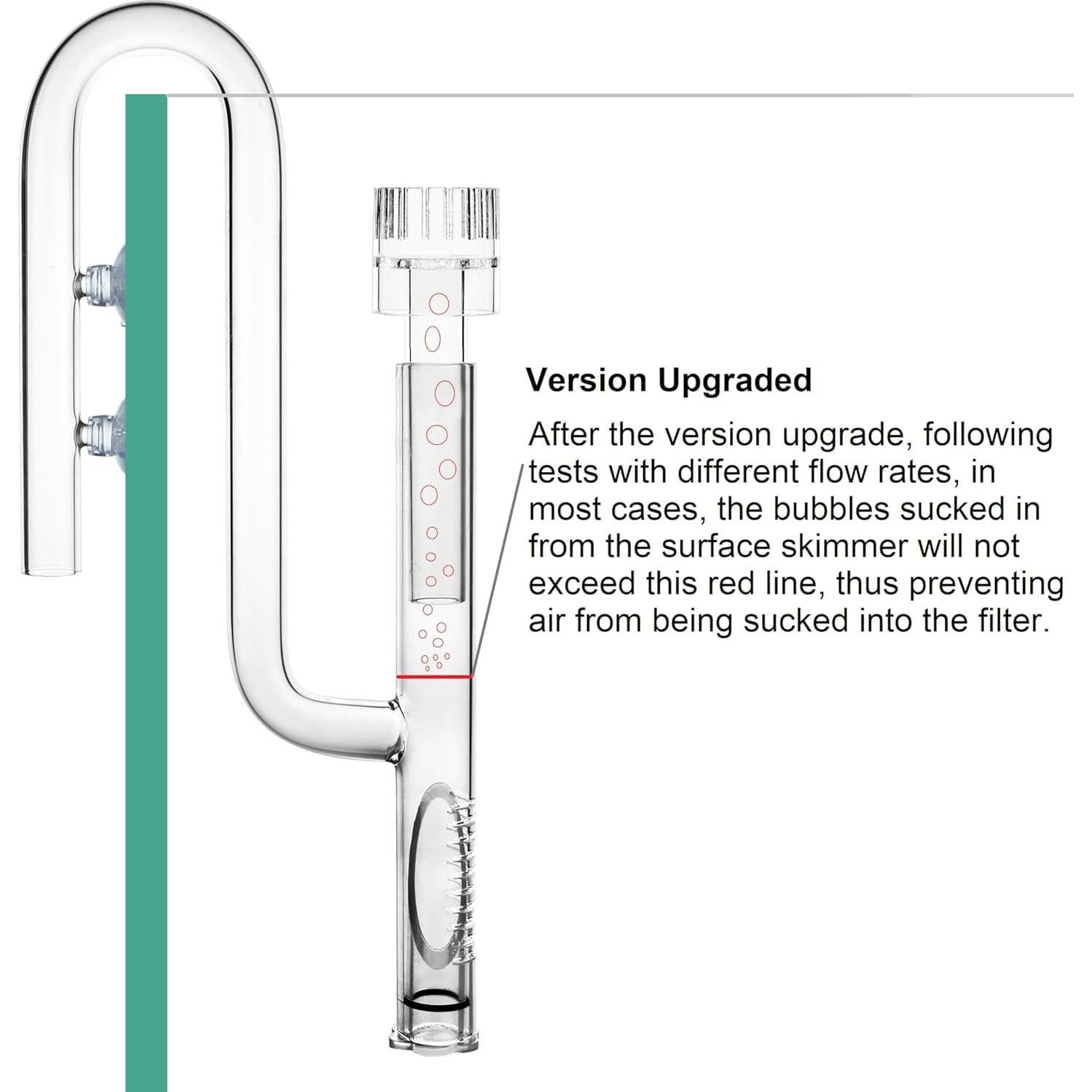 Tubo de Lirio de Vidrio JARDLI con Skimmer 13mm para Acuario