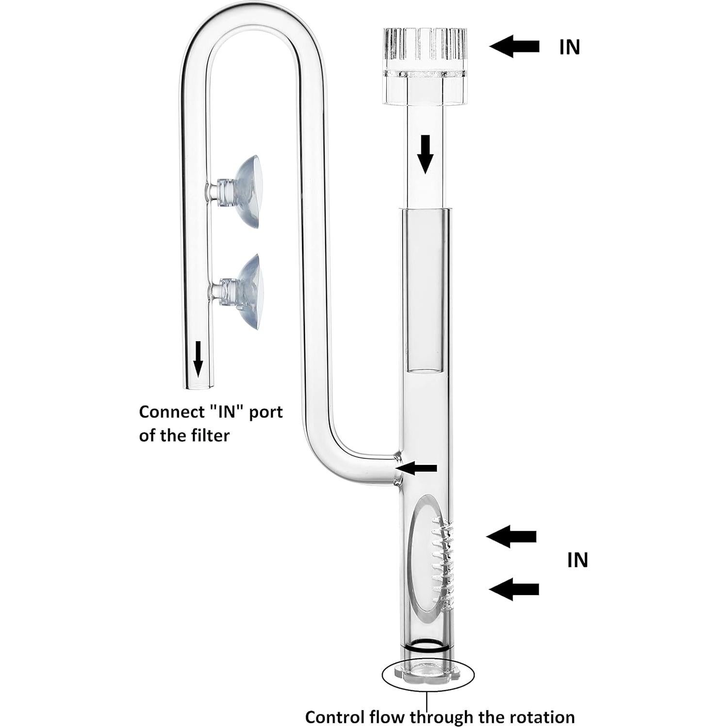 Tubo de Lirio de Vidrio JARDLI con Skimmer 13mm para Acuario