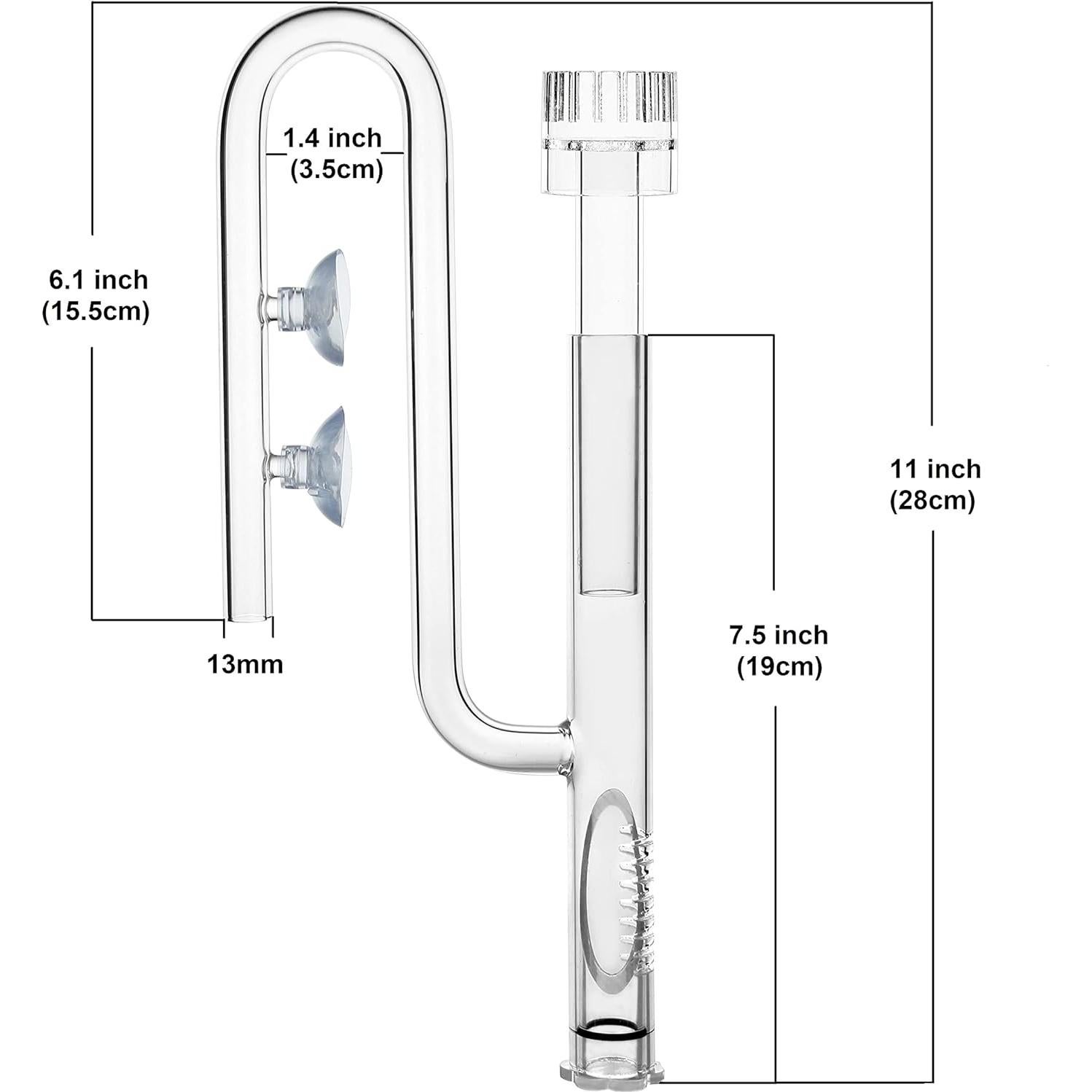 Tubo de Lirio de Vidrio JARDLI con Skimmer 13mm para Acuario