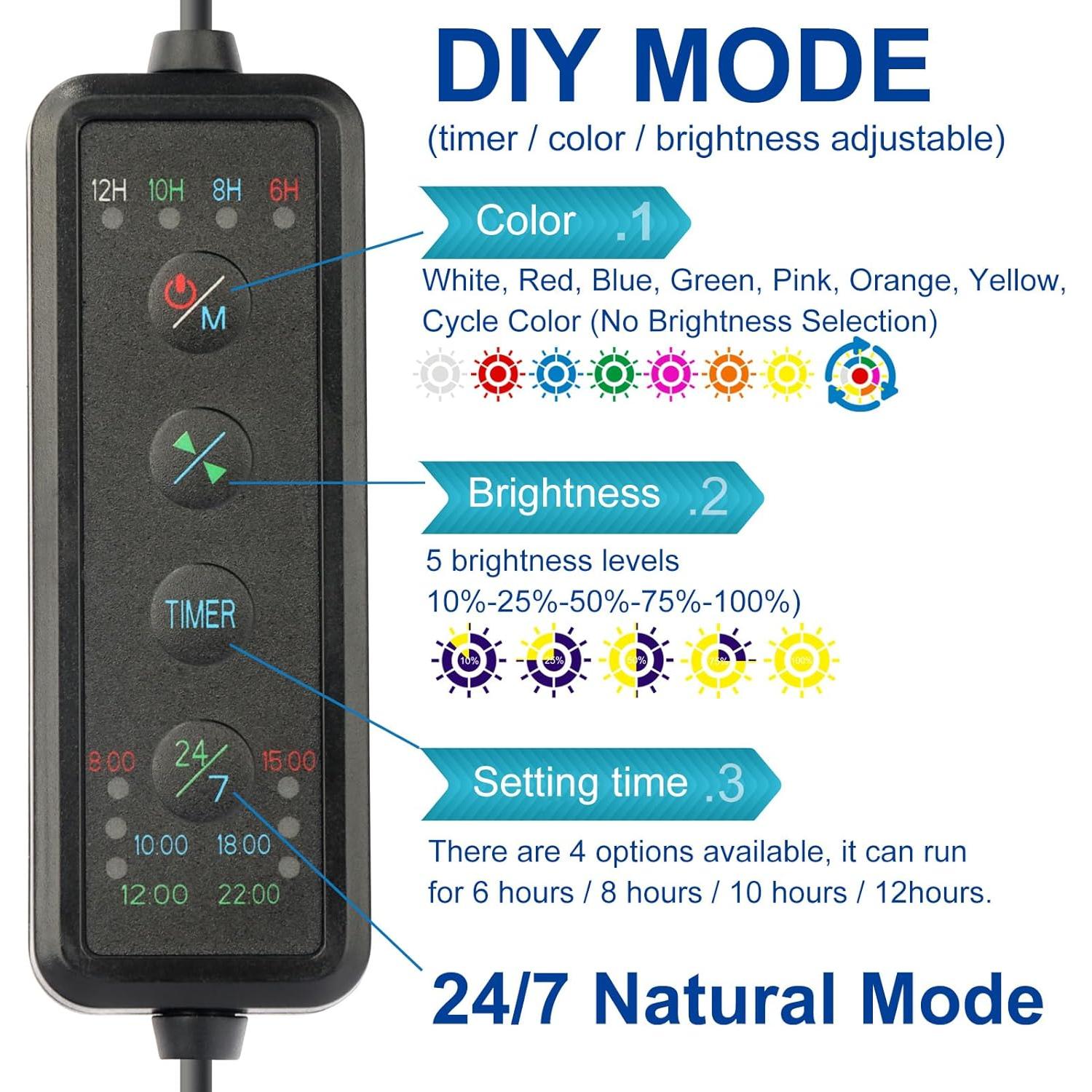 Luz LED para Acuario OYO WATER 50-70 cm con Temporizador 24/7