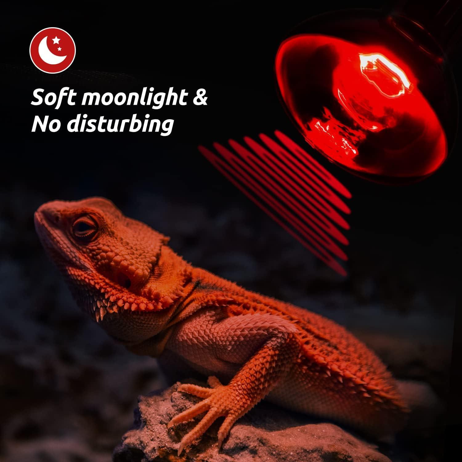 Lámpara de Calor para Reptiles REPTIZOO 75W UVA y Infrarroja