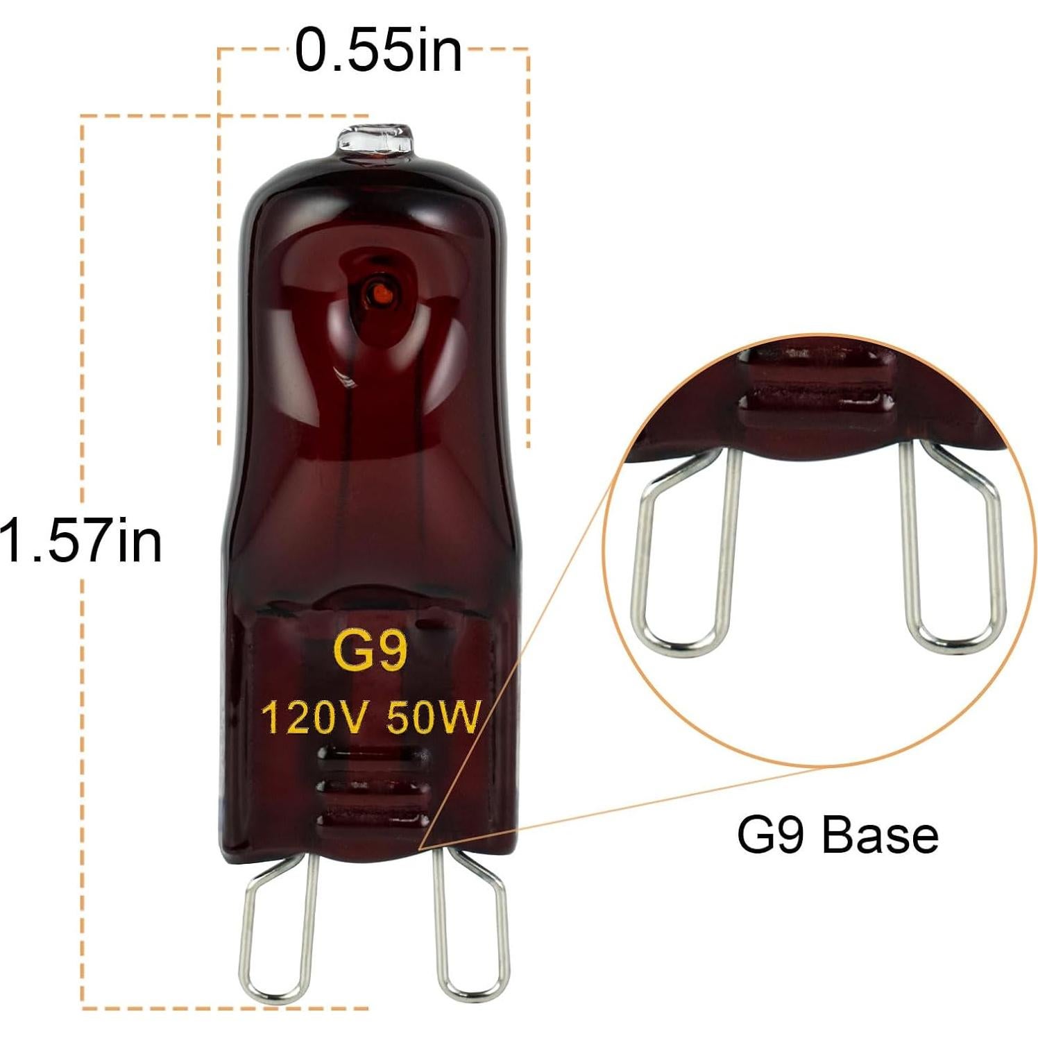 Bombillas de Calor G9 Halógenas 50W para Reptiles - Paquete de 2