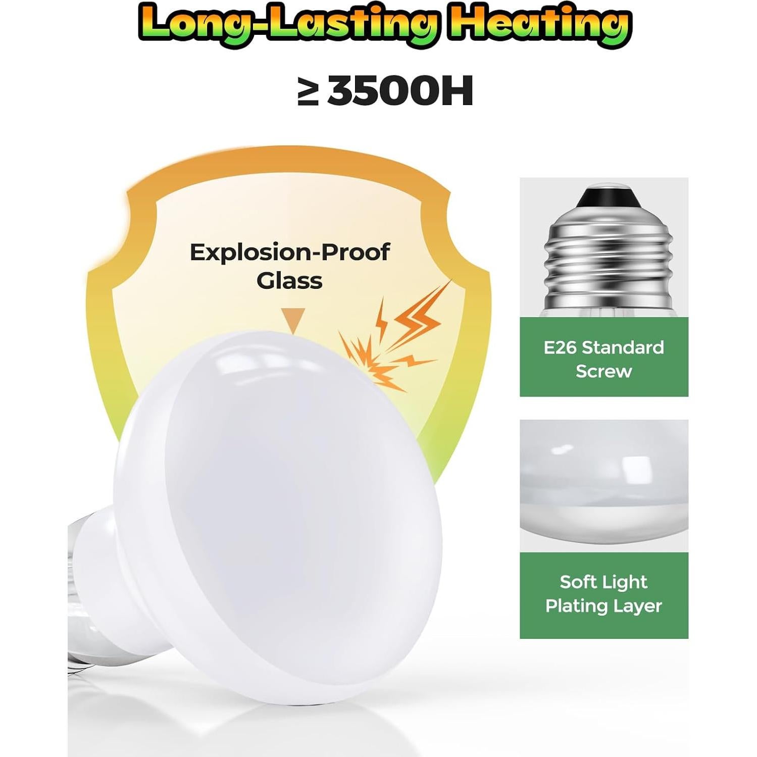 Lámpara de Calor para Reptiles Haceryc 100W - Paquete de 2