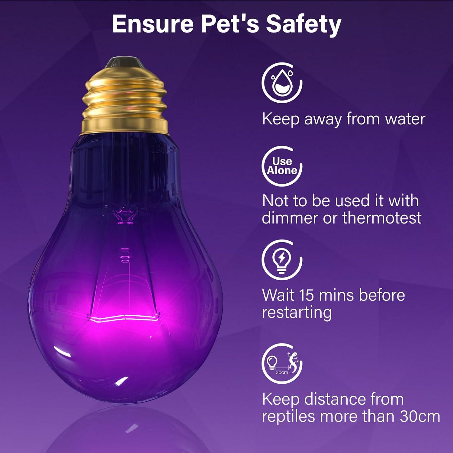 Bombillas de Calor Nocturna 100W Lustaled para Reptiles - 2 Paquete