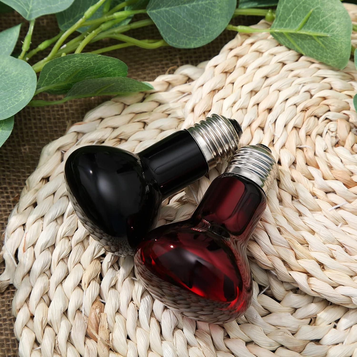 4 Lámparas de Calor Nocturno 75W UVA Honoson para Reptiles