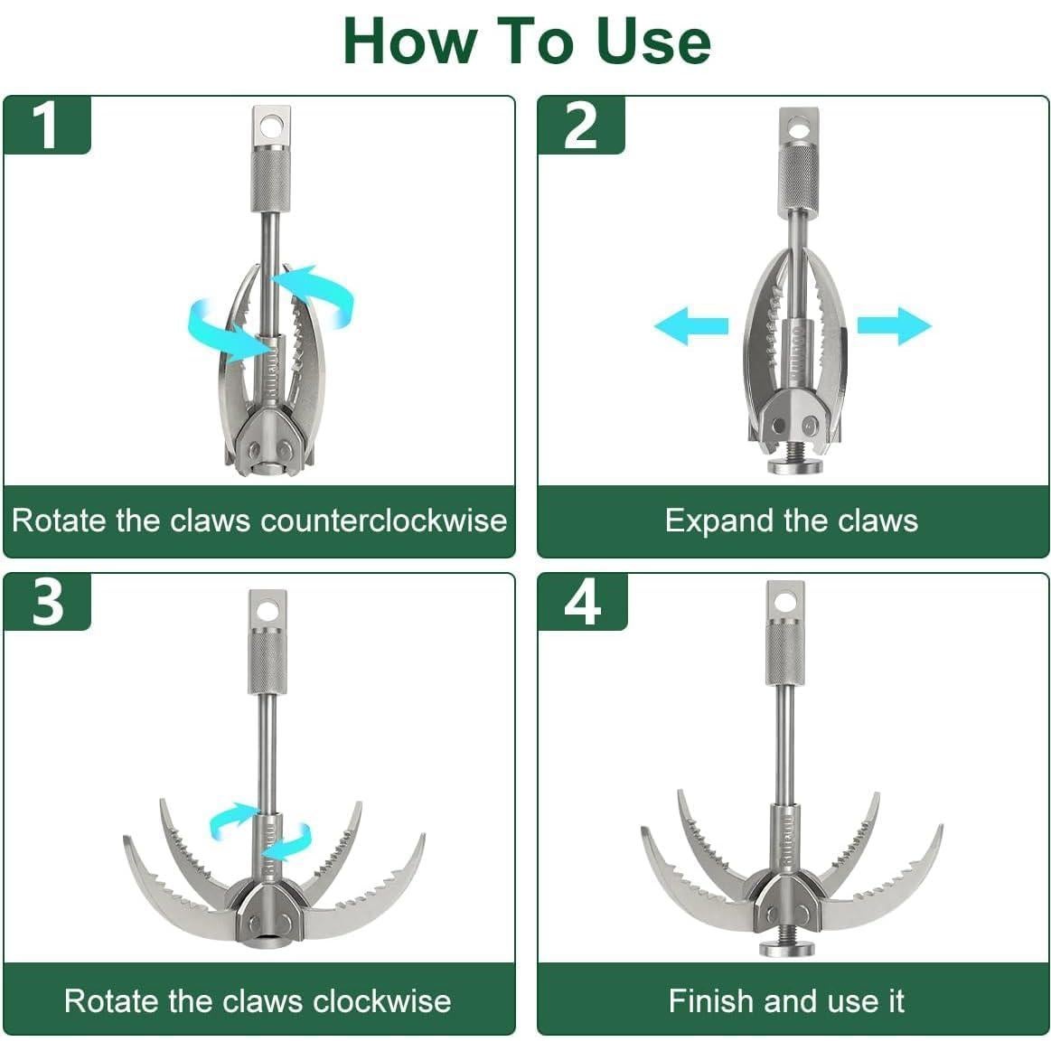 Gancho de Grappling Ruipoo Plegable 4 Garras 500 kg