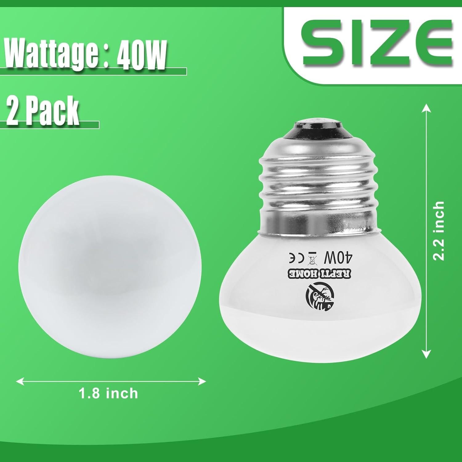 Bombillas de Calor UVA 40W REPTI HOME para Reptiles 2 Pzas