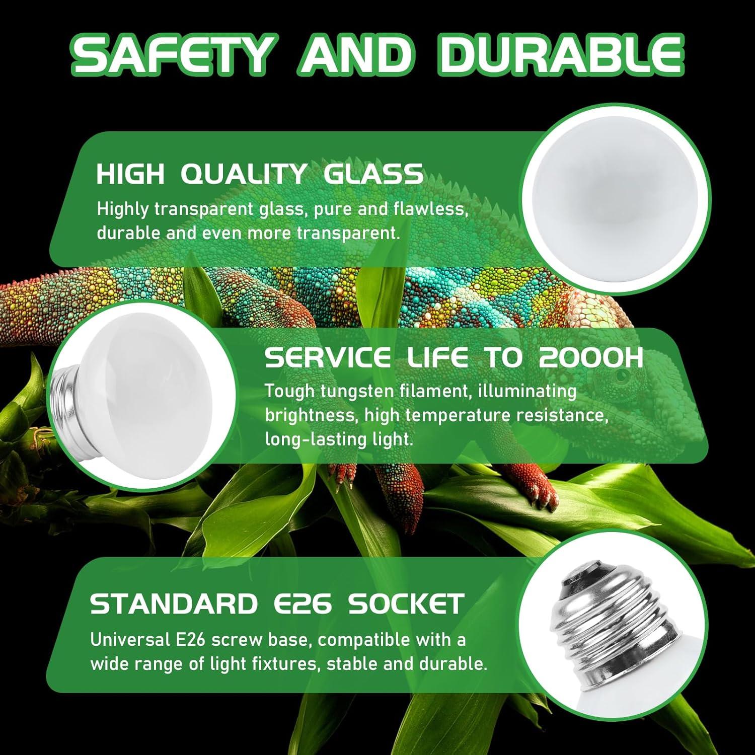 Bombillas de Calor UVA 40W REPTI HOME para Reptiles 2 Pzas