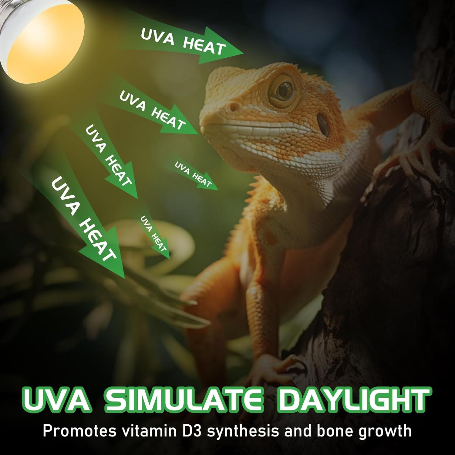 Bombillas de Calor UVA 40W REPTI HOME para Reptiles 2 Pzas