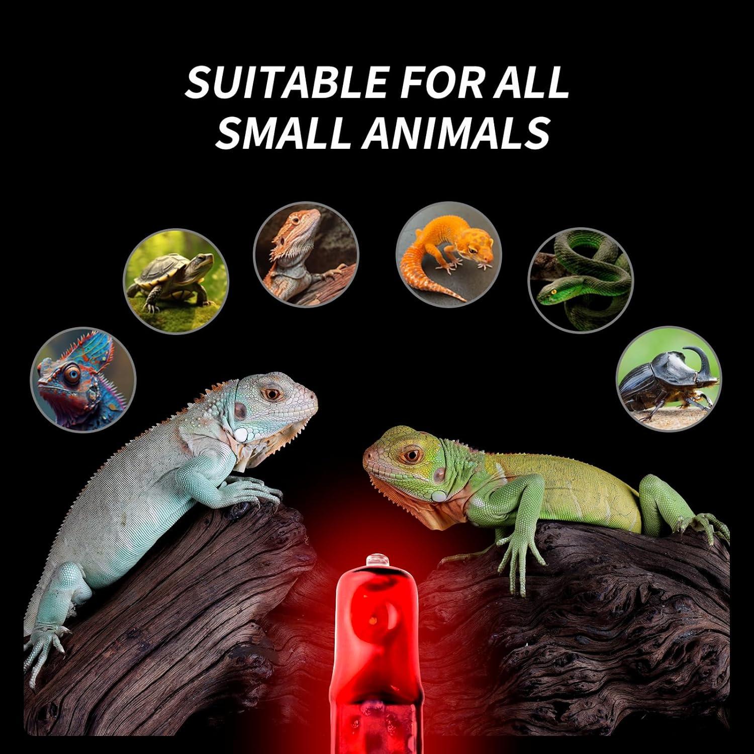 Bombillas de Calor Rojo G9 MCLANZOO 50W para Reptiles 4Pack