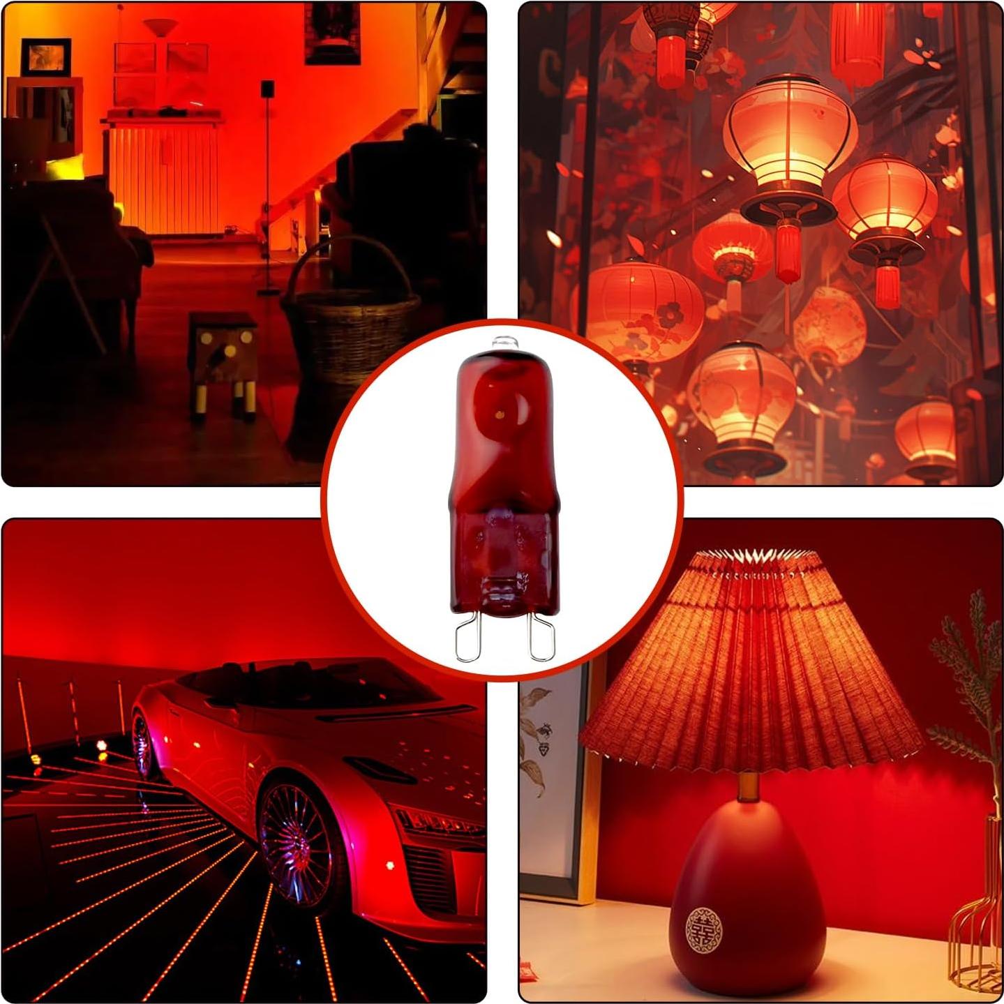 Bombillas de Calor Rojo G9 MCLANZOO 50W para Reptiles 4Pack