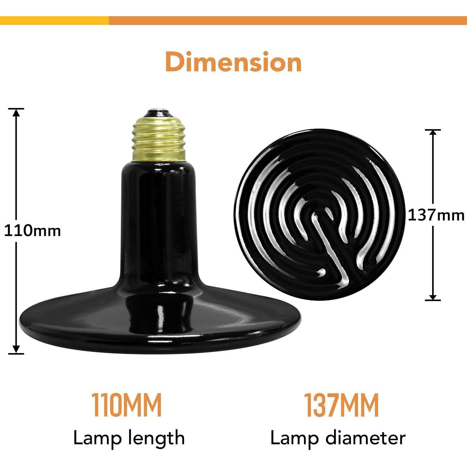 Emisor de Calor Cerámico Simple Deluxe 250W para Reptiles