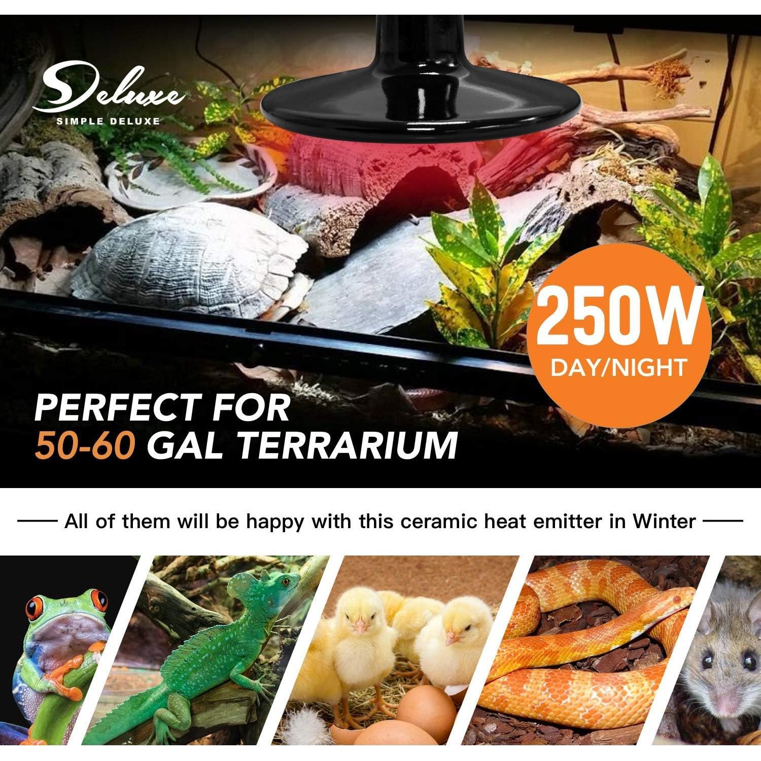 Emisor de Calor Cerámico Simple Deluxe 250W para Reptiles
