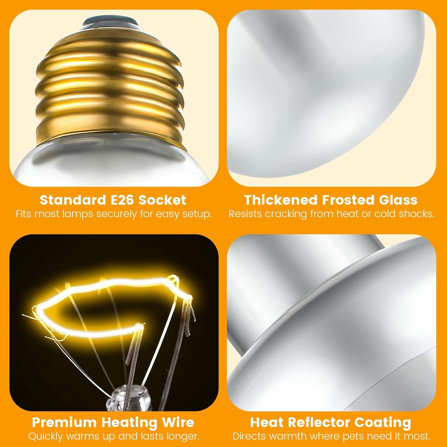 Paquete de 2 Bombillas de Calor 100W REPTITRIP para Reptiles