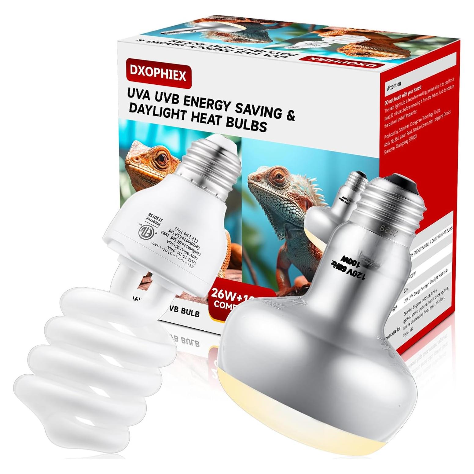 Paquete Bombillas Calor UVA 100W + UVB 26W 10.0 DXOPHIEX