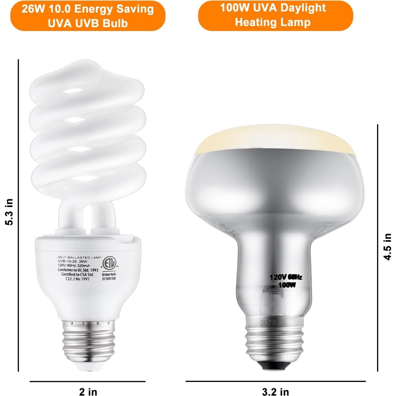 Paquete Bombillas Calor UVA 100W + UVB 26W 10.0 DXOPHIEX