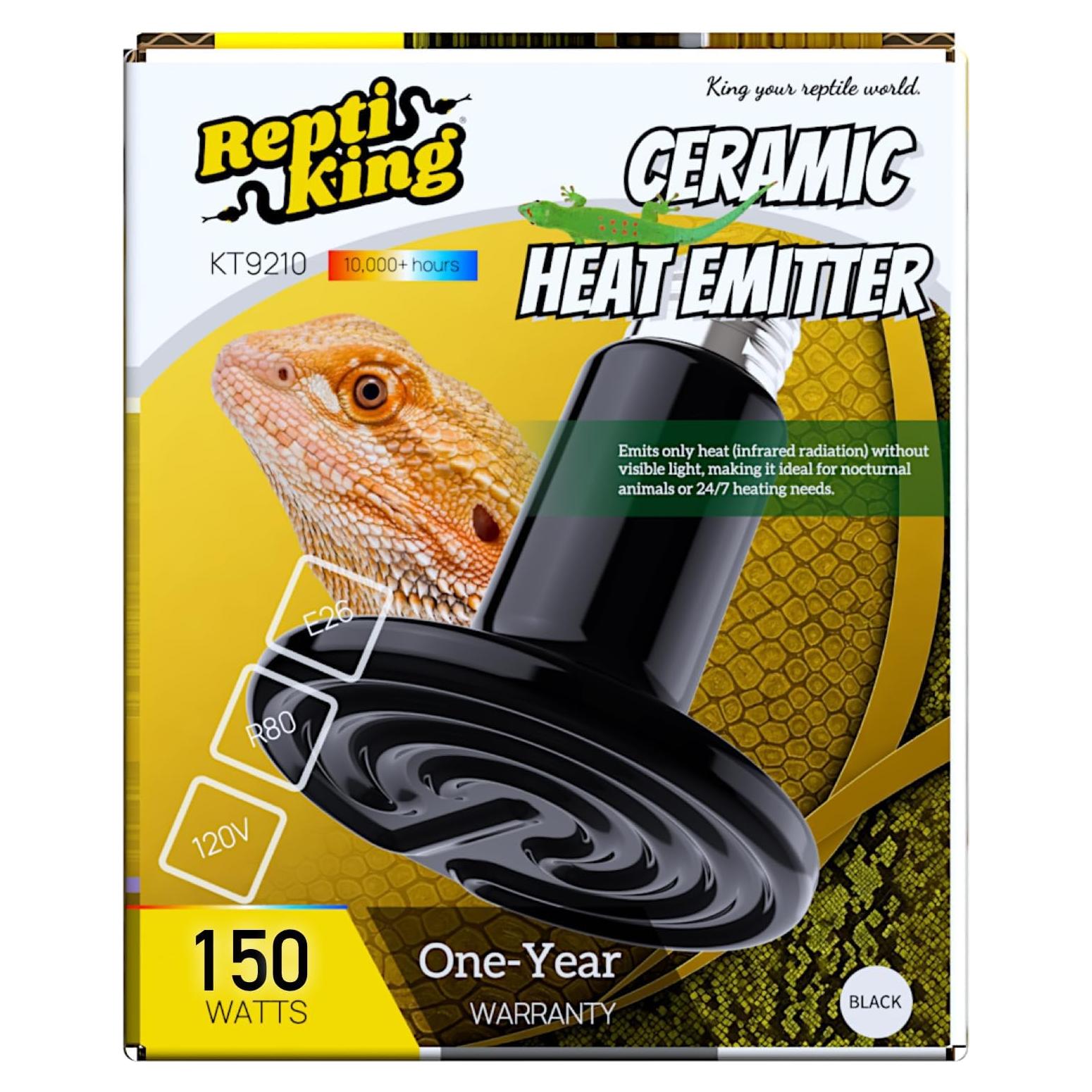 Emisor de Calor Cerámico 150W ReptiKing para Reptiles y Aves