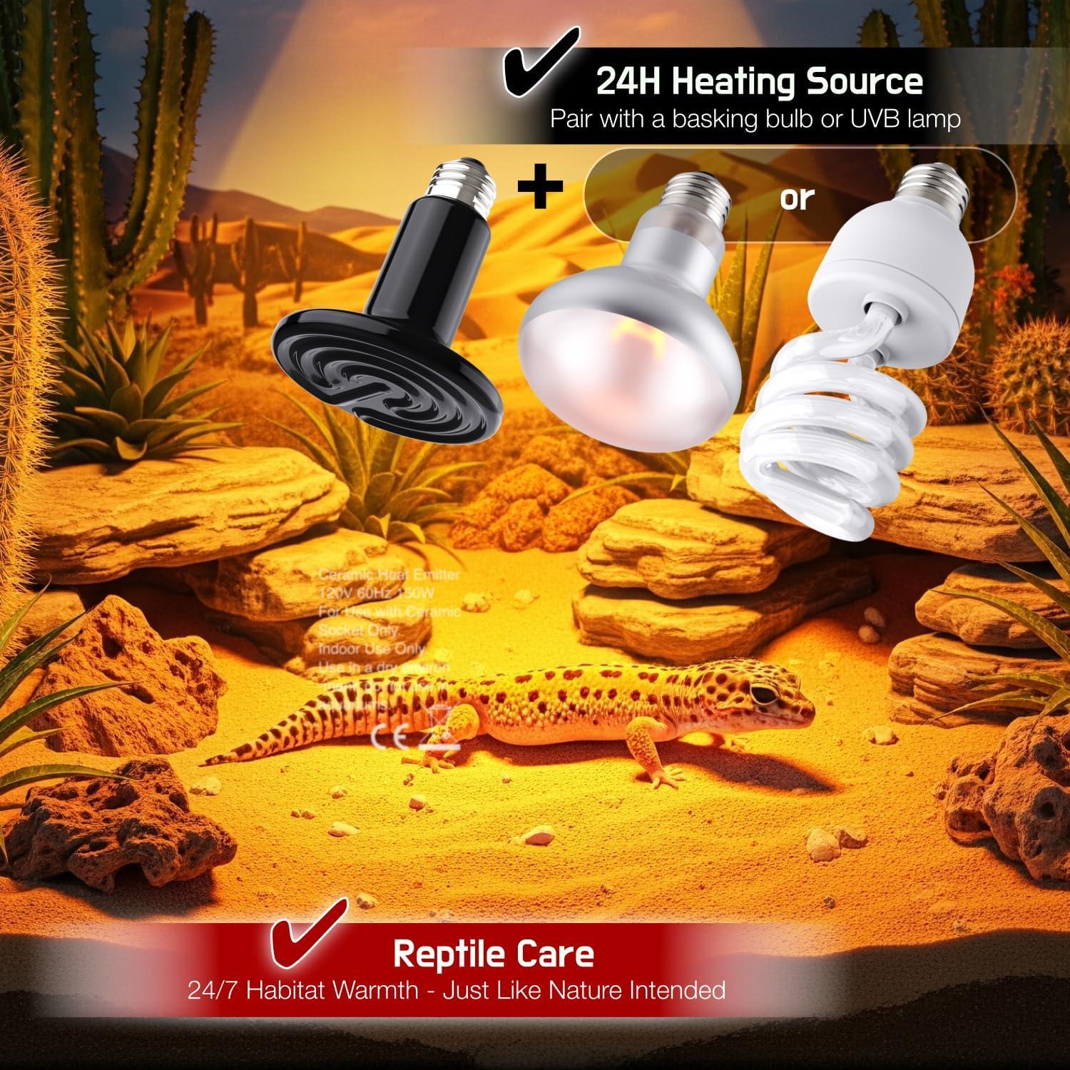 Emisor de Calor Cerámico 150W ReptiKing para Reptiles y Aves