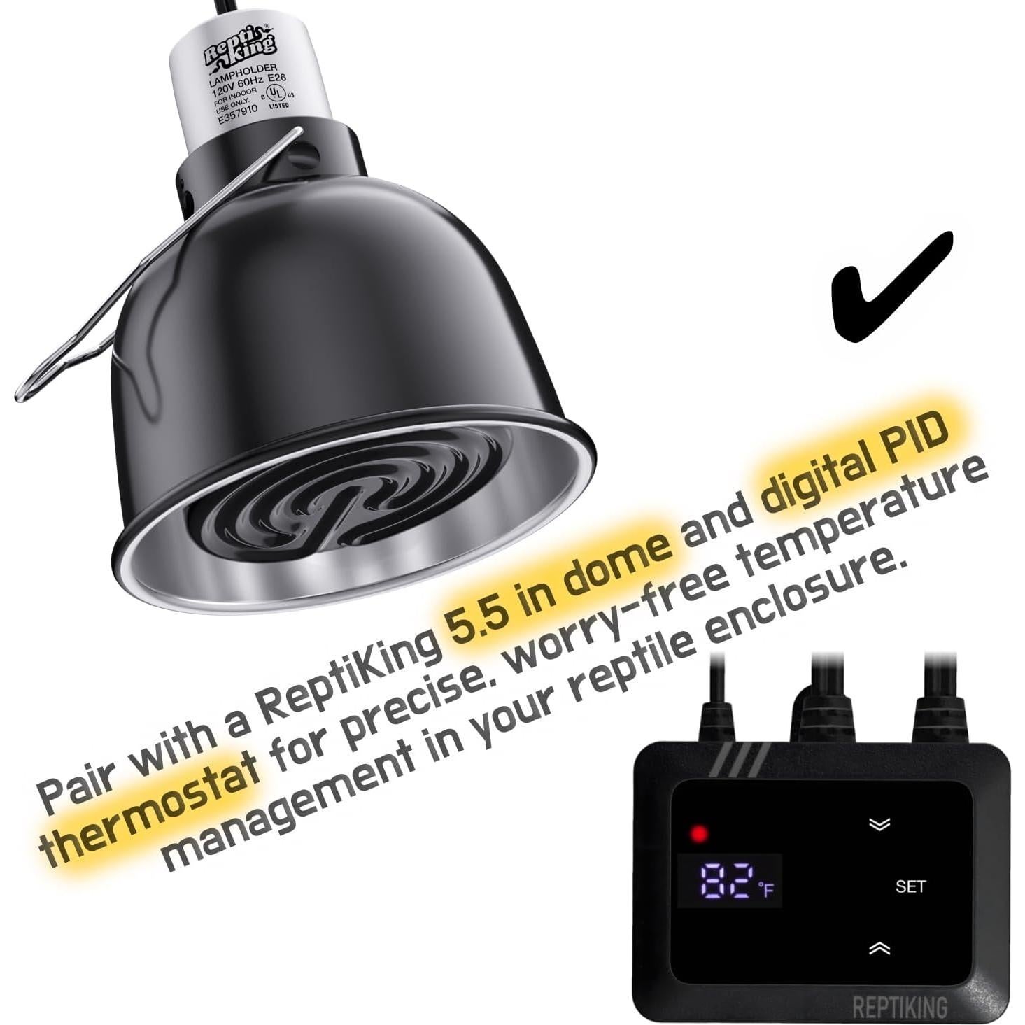 Emisor de Calor Cerámico 150W ReptiKing para Reptiles y Aves