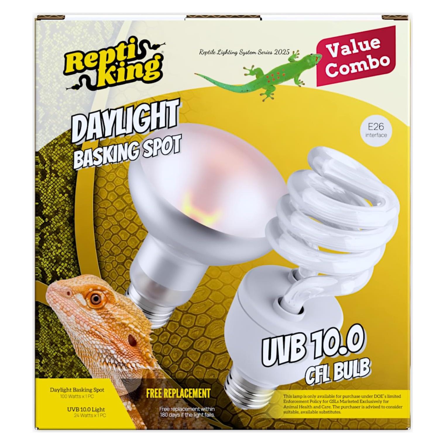 Combo Bombillas de Calor 100W y UVB 10.0 24W ReptiKing