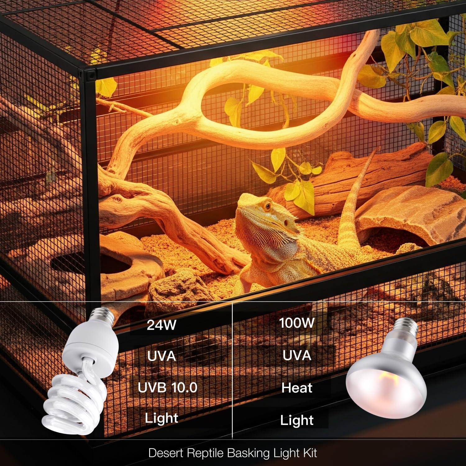 Combo Bombillas de Calor 100W y UVB 10.0 24W ReptiKing