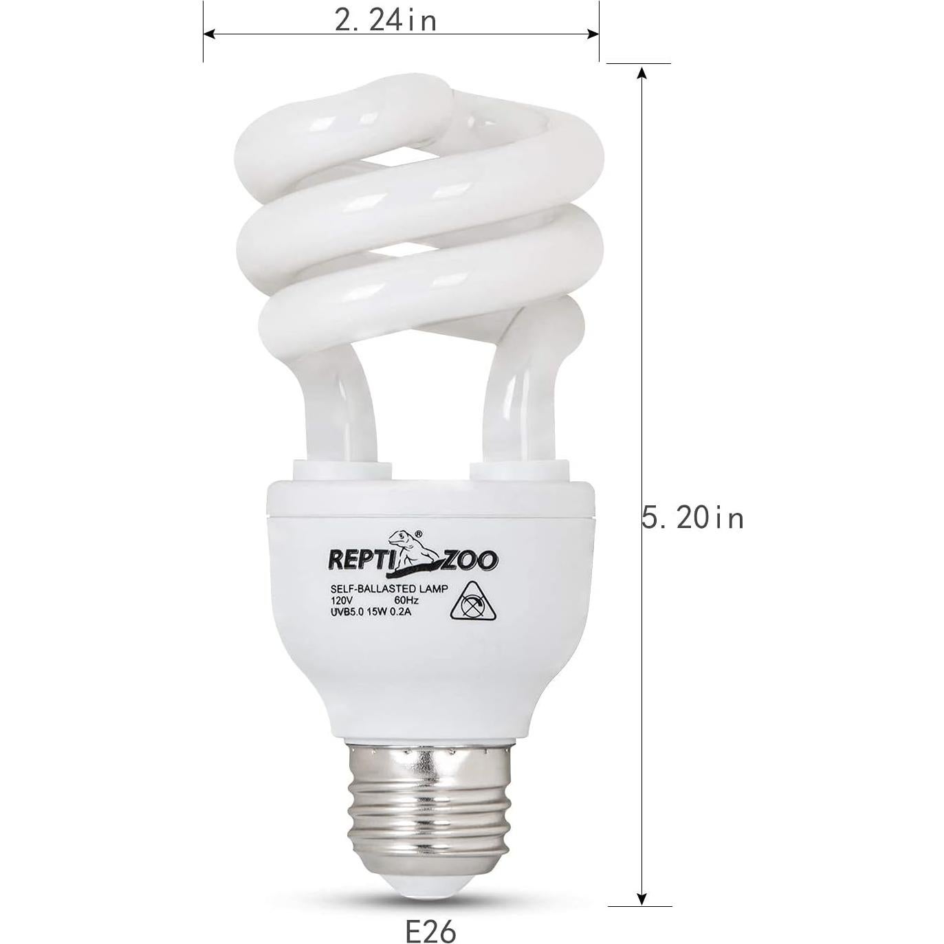 Lámpara de Calor UVB 15W Repti Zoo para Reptiles