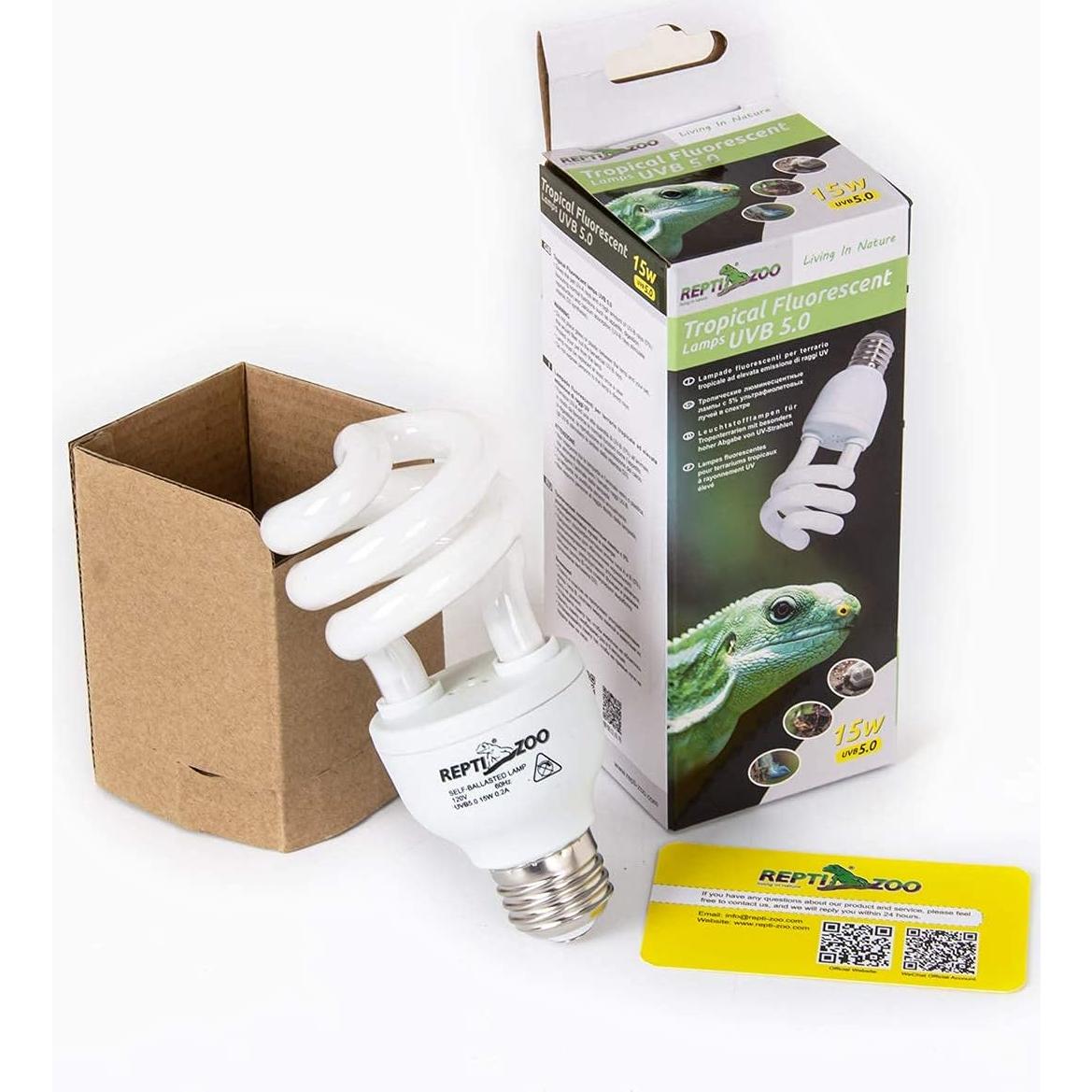 Lámpara de Calor UVB 15W Repti Zoo para Reptiles