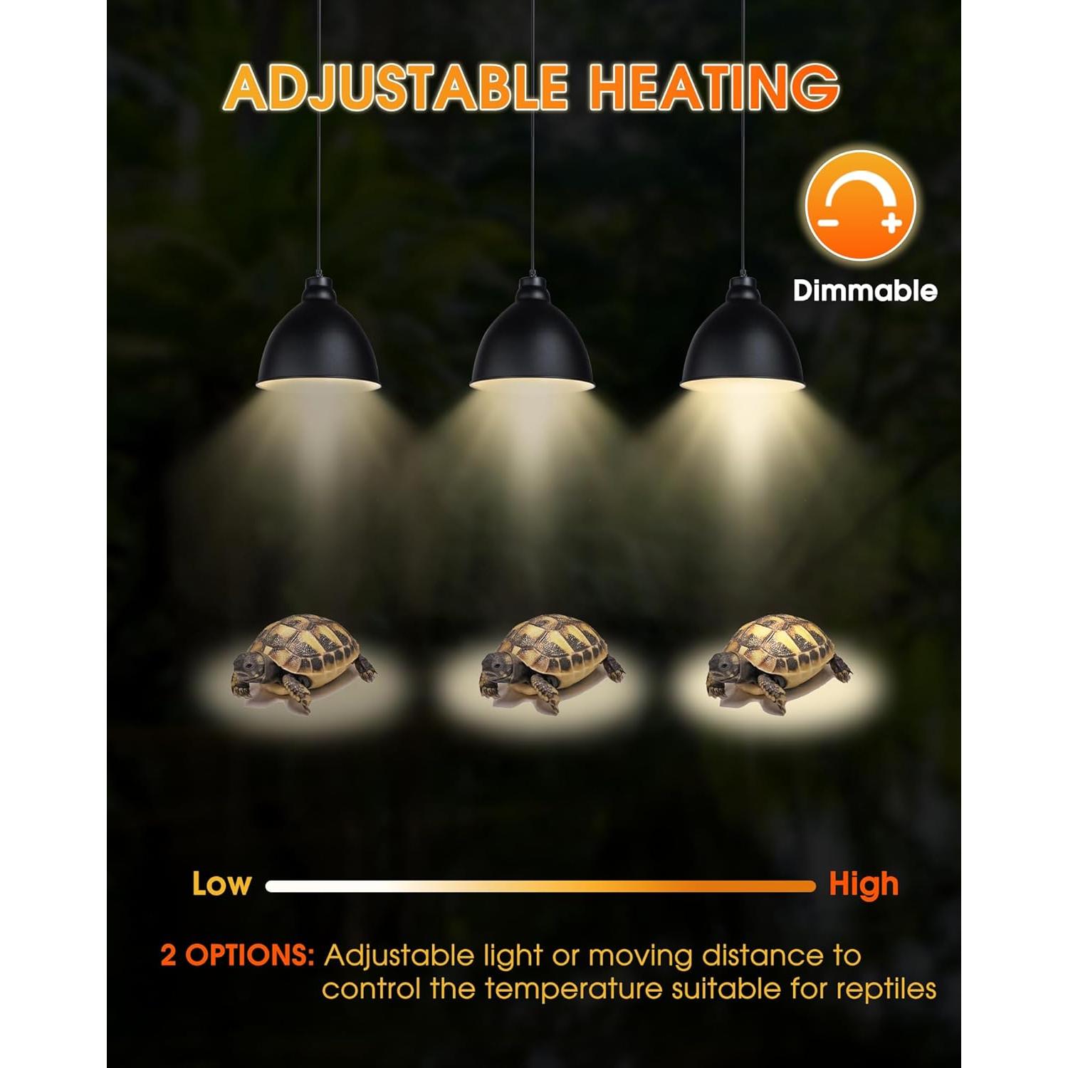 Lámpara de Calor UVA+UVB 50W EvaStary - Paquete de 4 Bombillas