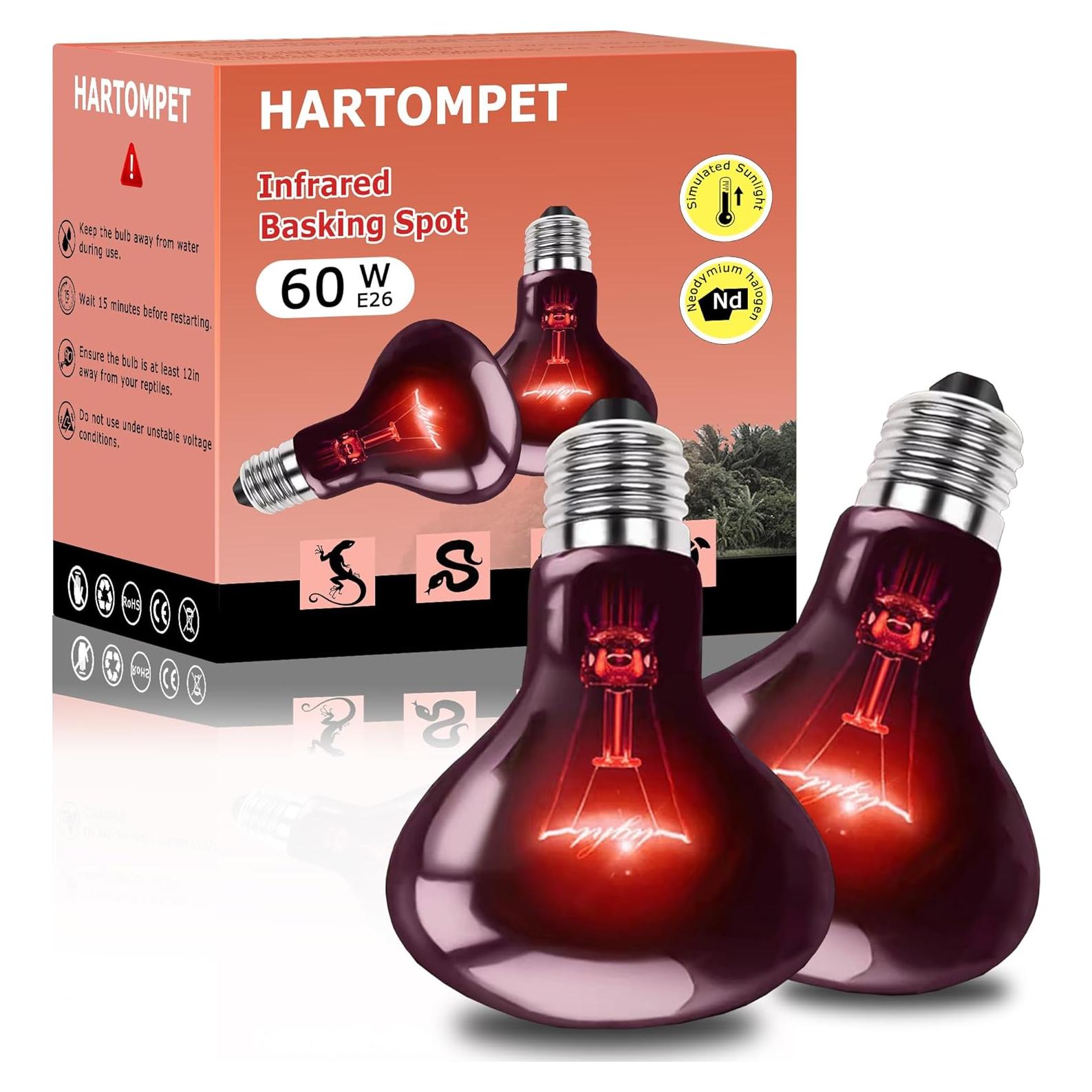 Lámpara de Calor Infrarroja HARTOMPET 60W E26 - Paquete de 2