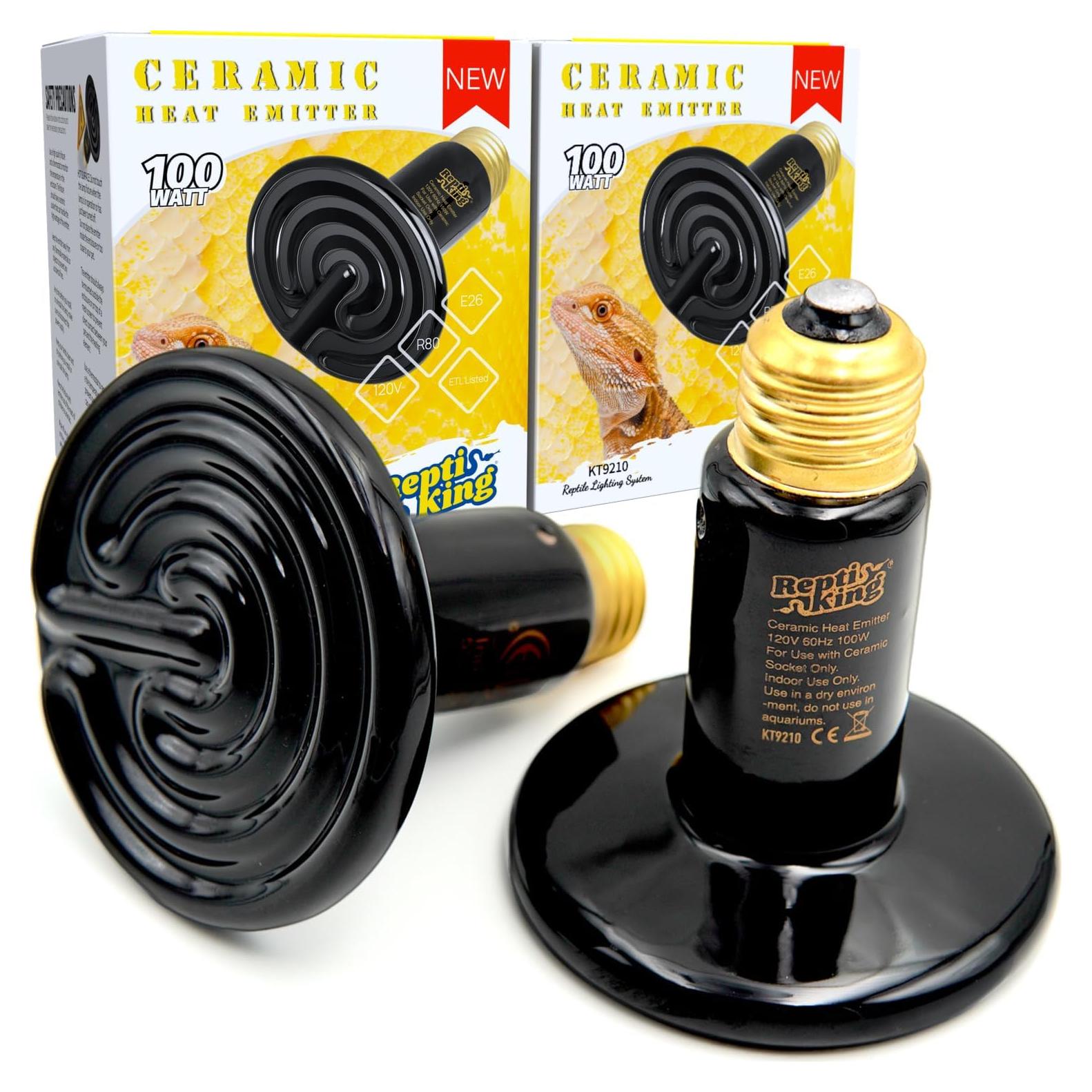 Emisor de Calor Cerámico 100W ReptiKing para Reptiles y Anfibios