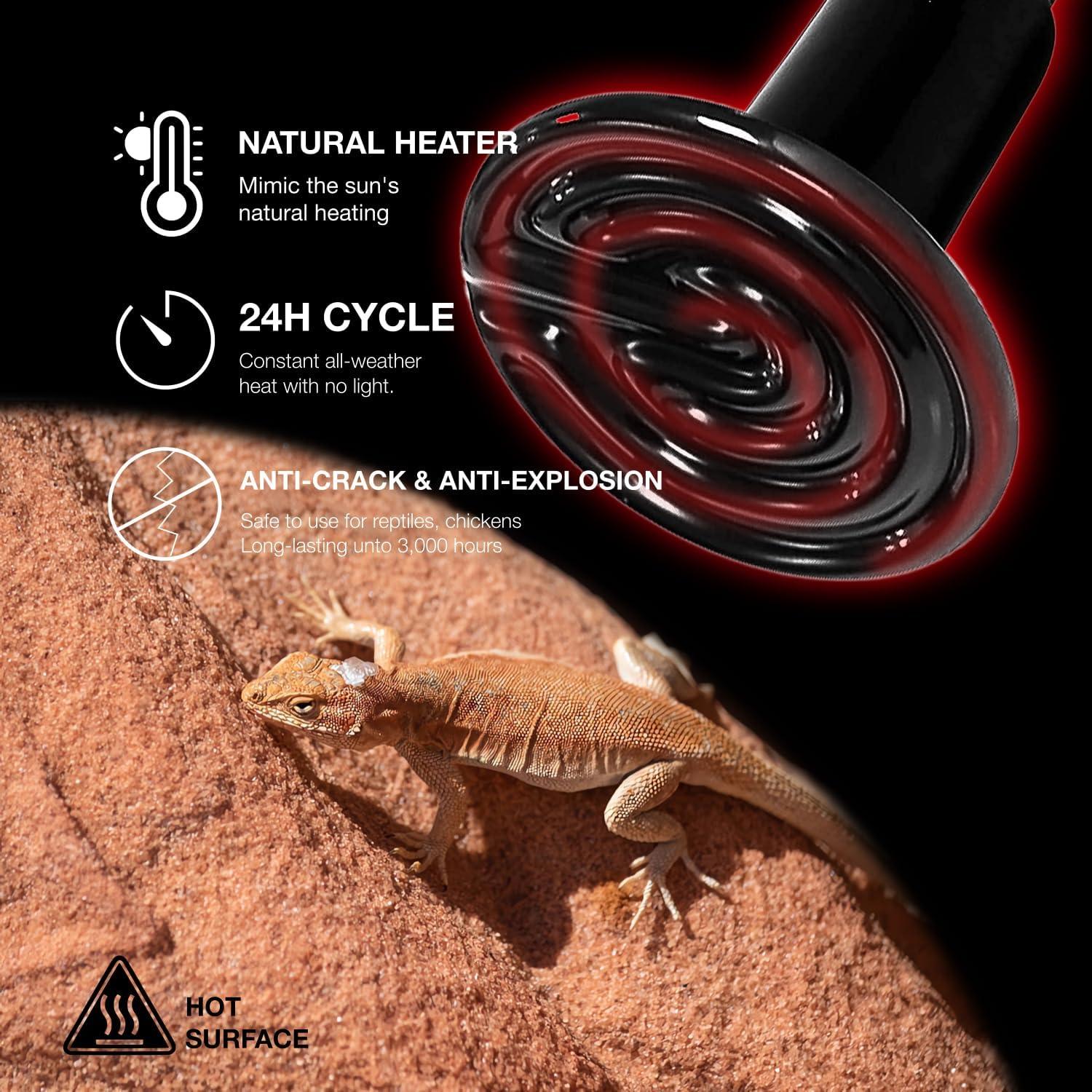 Emisor de Calor Cerámico 100W ReptiKing para Reptiles y Anfibios