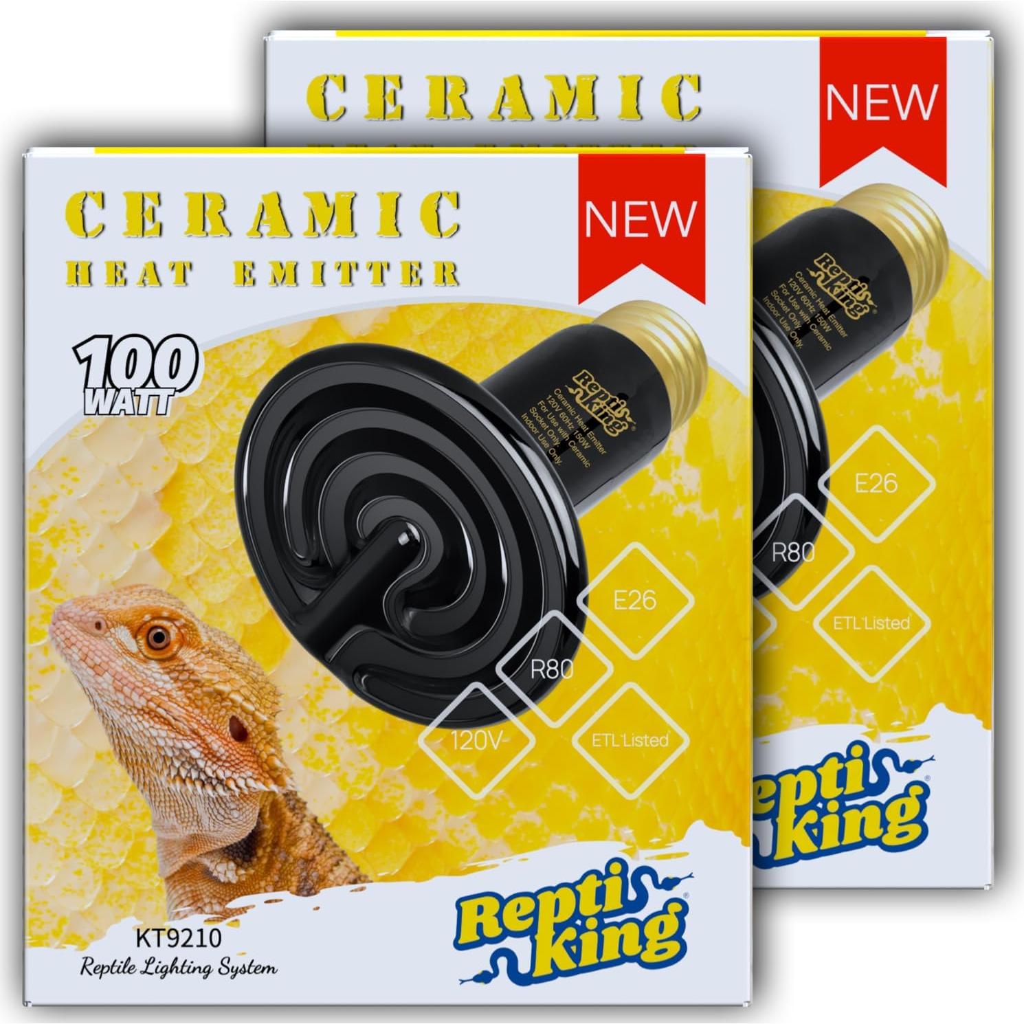 Emisor de Calor Cerámico 100W ReptiKing para Reptiles y Anfibios