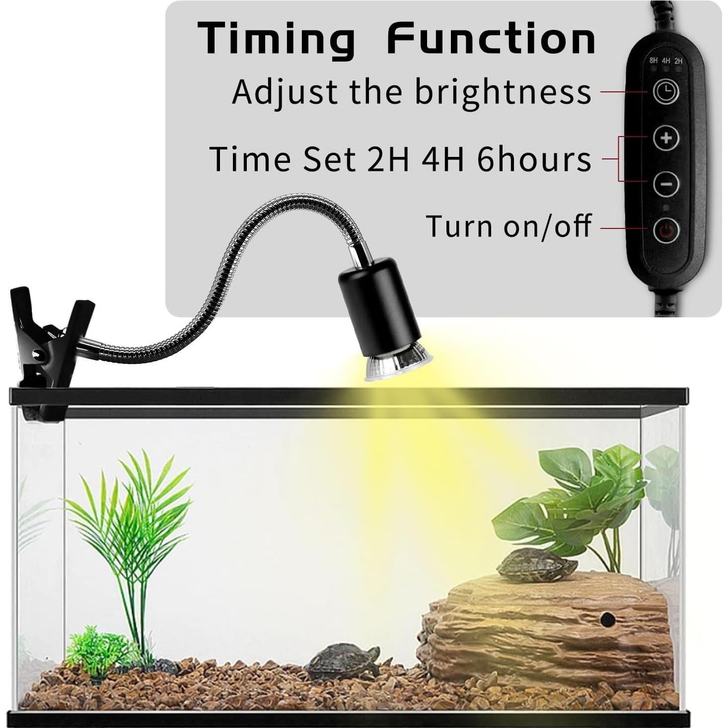 Lámpara de Calor UVA UVB para Reptiles WaazoRep con Temporizador