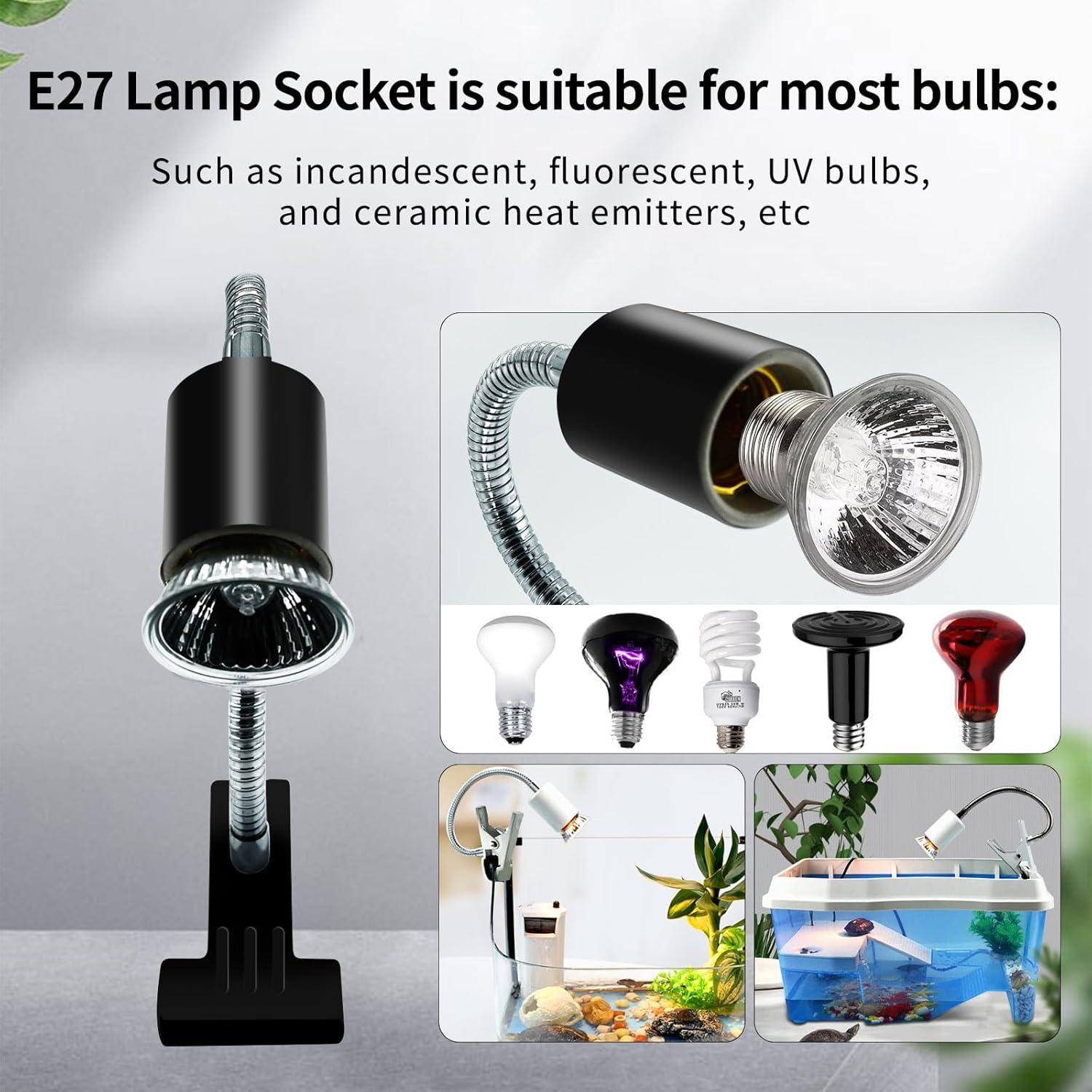 Lámpara de Calor UVA UVB para Reptiles WaazoRep con Temporizador