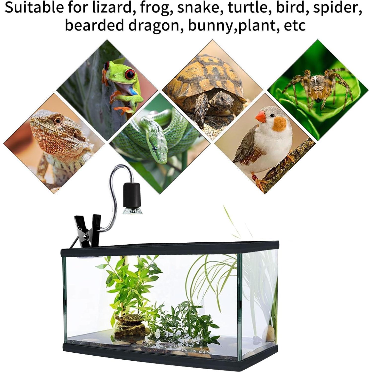 Lámpara de Calor UVA UVB para Reptiles WaazoRep con Temporizador