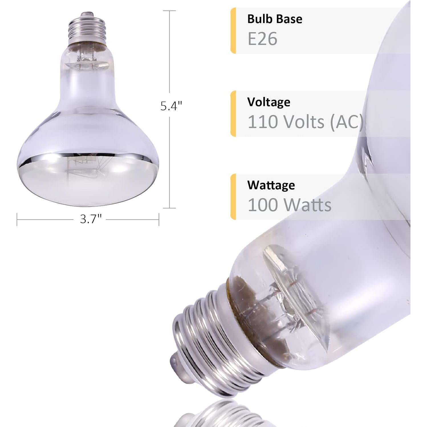 Paquete de 2 Lámparas UVB UVA 100W Lyderpet para Reptiles