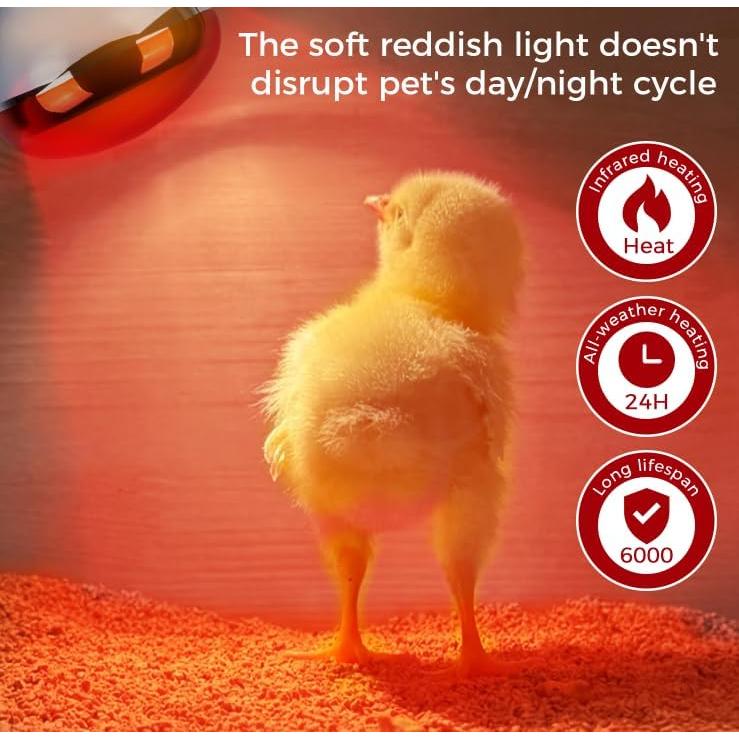 Lámpara de Calor Infrarroja MISDOOD 250W Paquete de 2