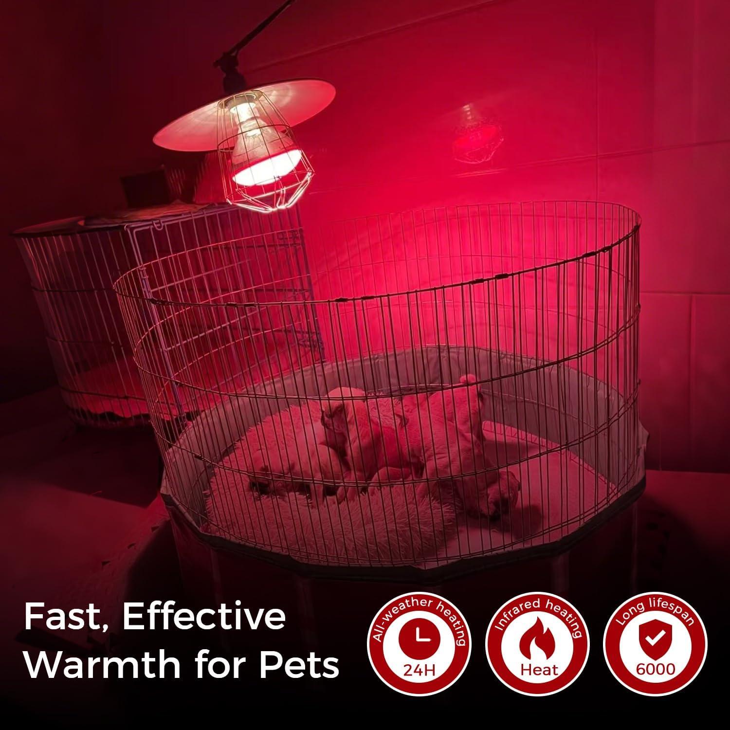 Lámpara de Calor Infrarroja MISDOOD 250W Paquete de 2