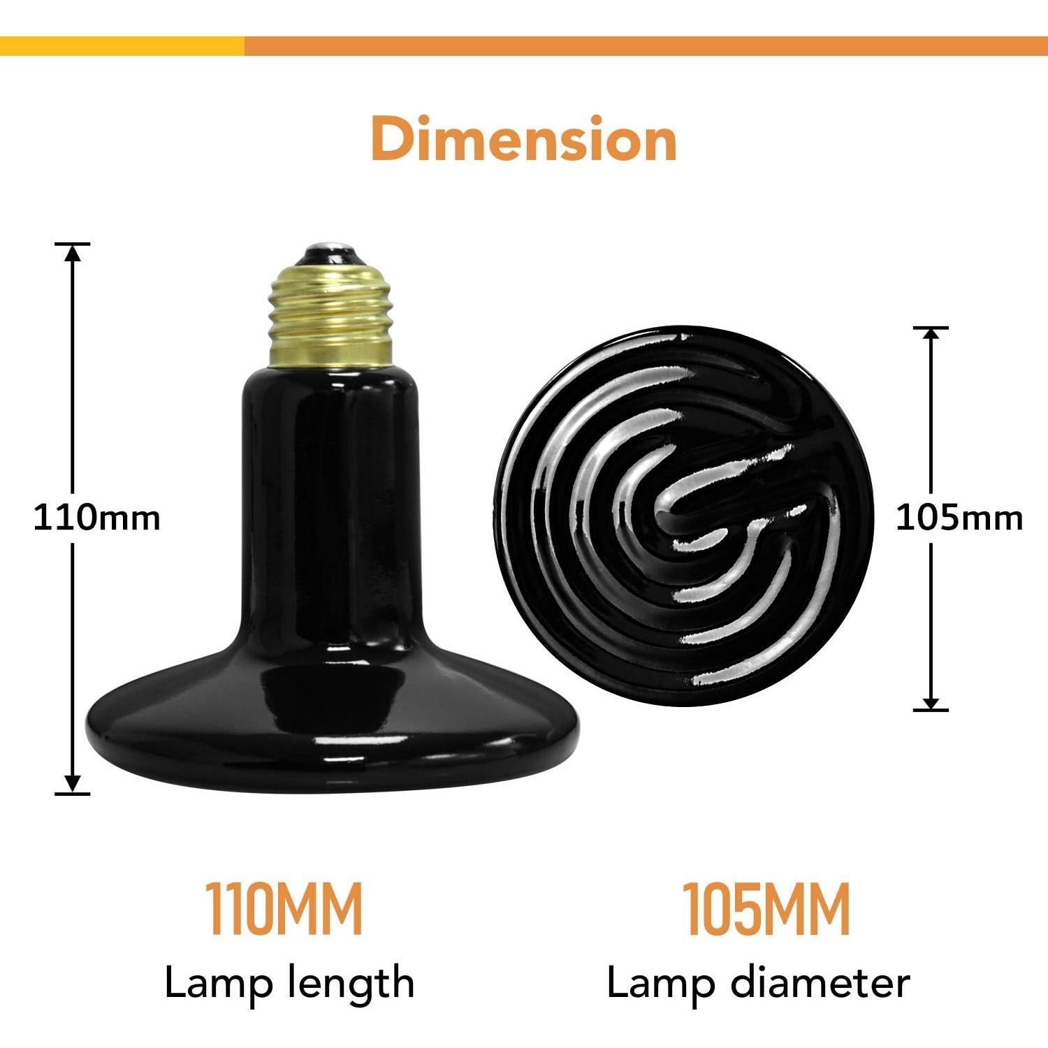 Emisor de Calor Cerámico Simple Deluxe 150W para Reptiles