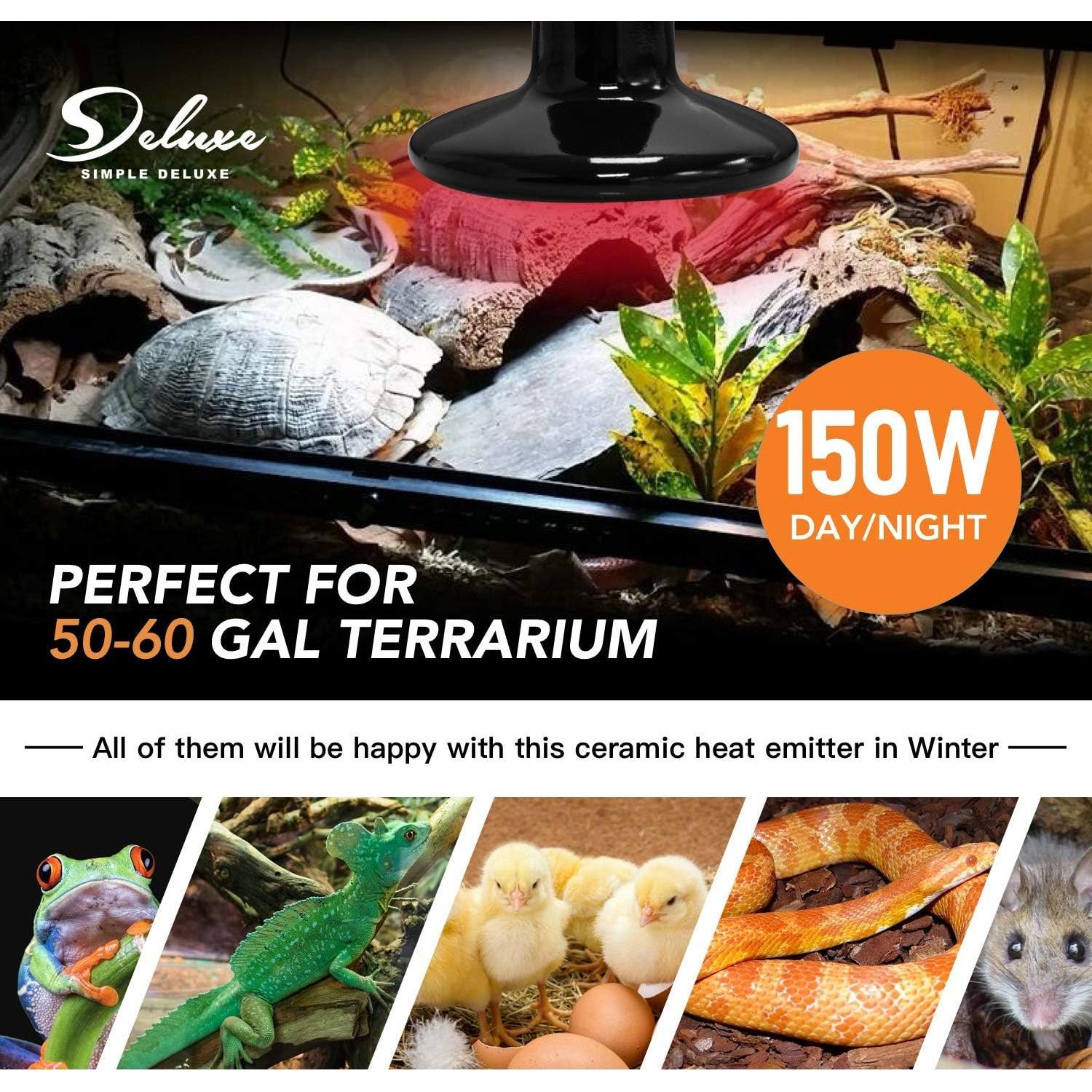 Emisor de Calor Cerámico Simple Deluxe 150W para Reptiles