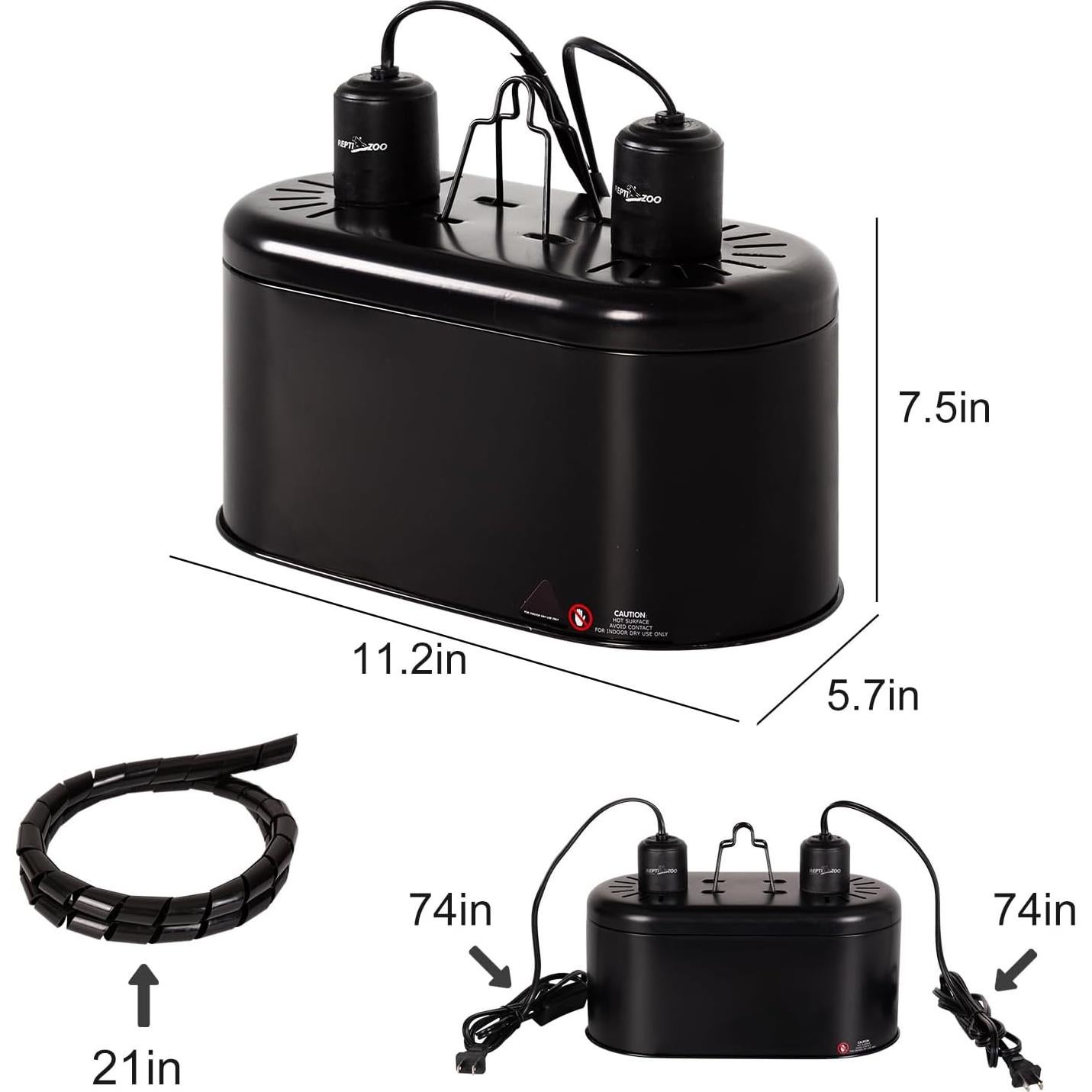 Lámpara de Calor UVA 100W y UVB 26W REPTIZOO para Reptiles