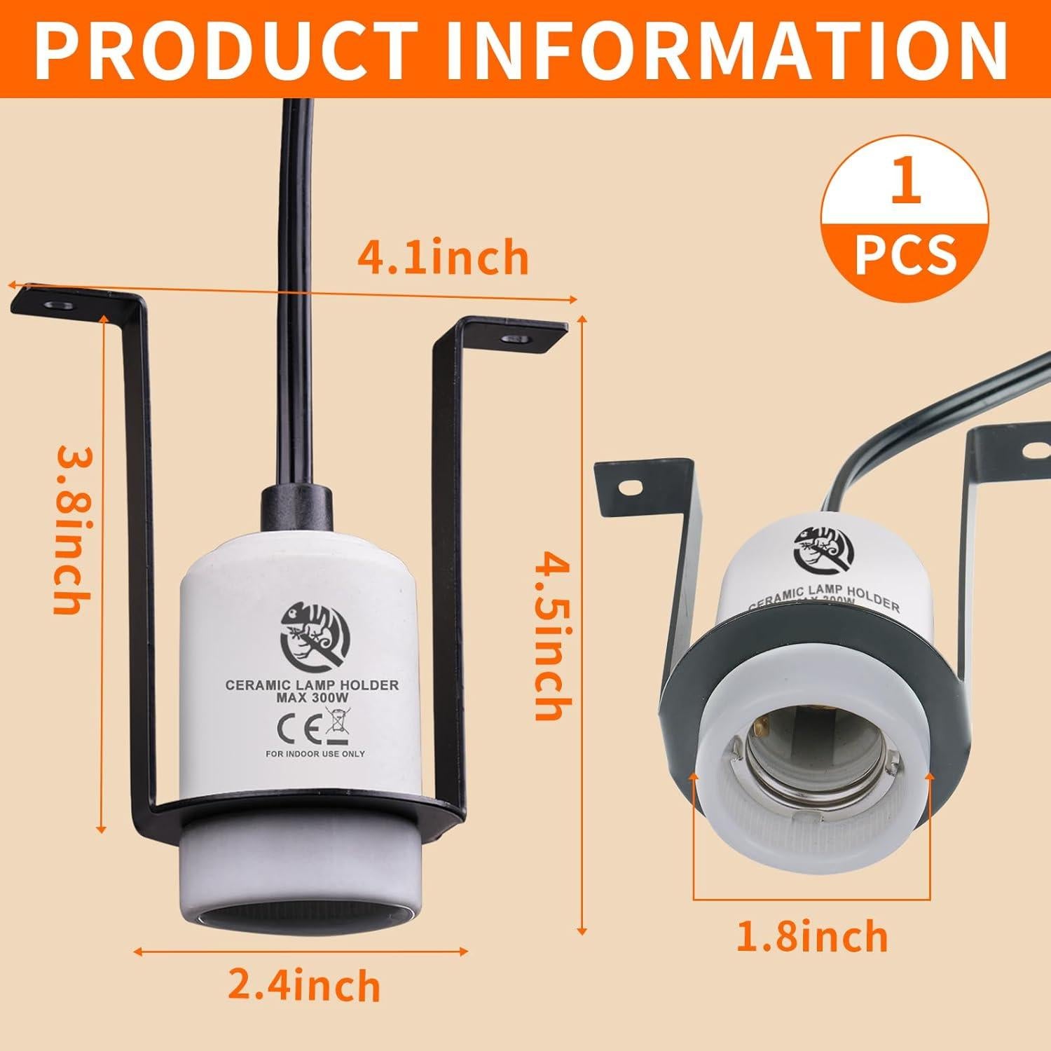 Soporte de Lámpara de Calor Cerámica REPTI HOME 300W