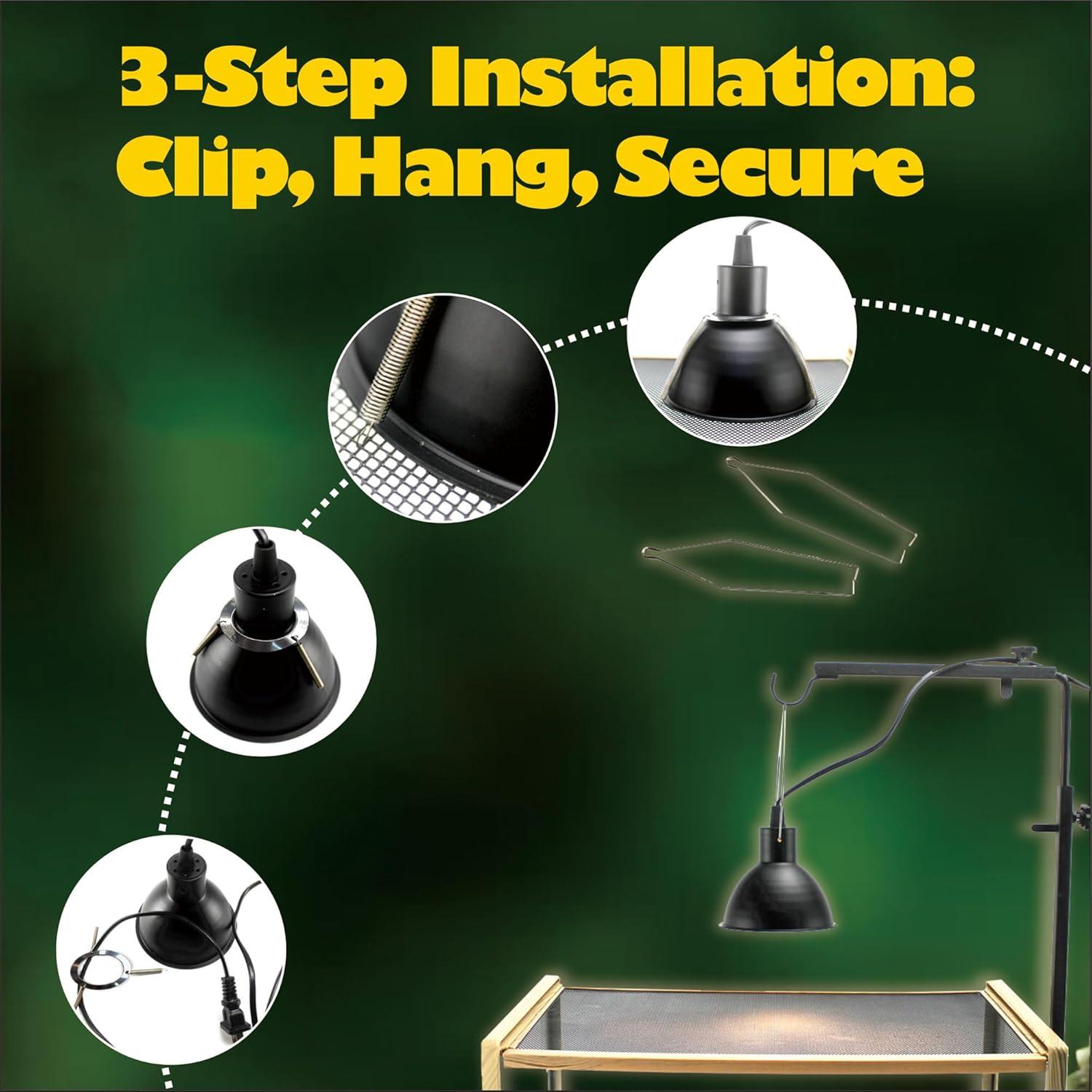 Clip de Resorte Universal para Domo de Iluminación Reptiles - Paquete de 2