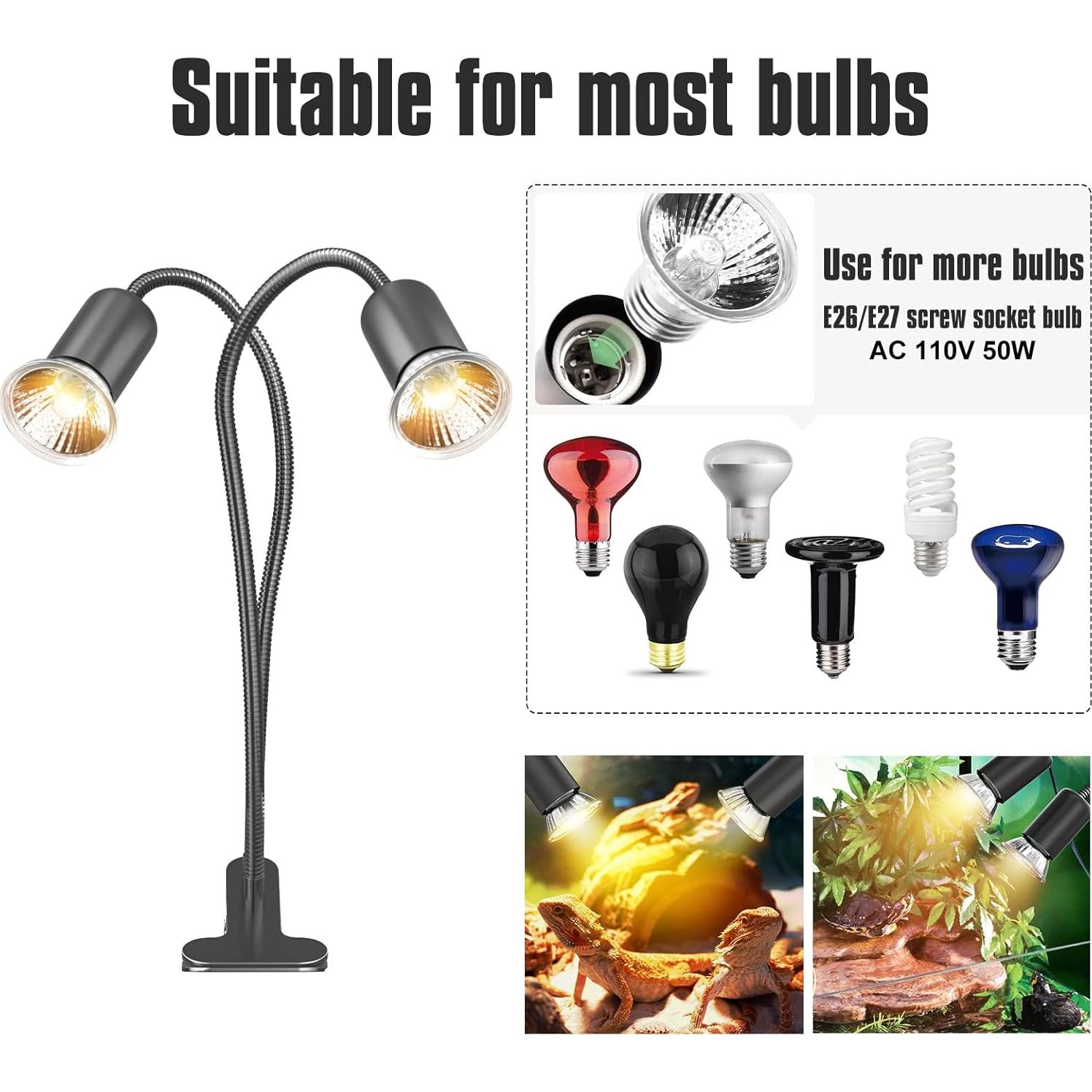 Lámpara de Calor para Reptiles DTZY con Temporizador y 4 Bombillas