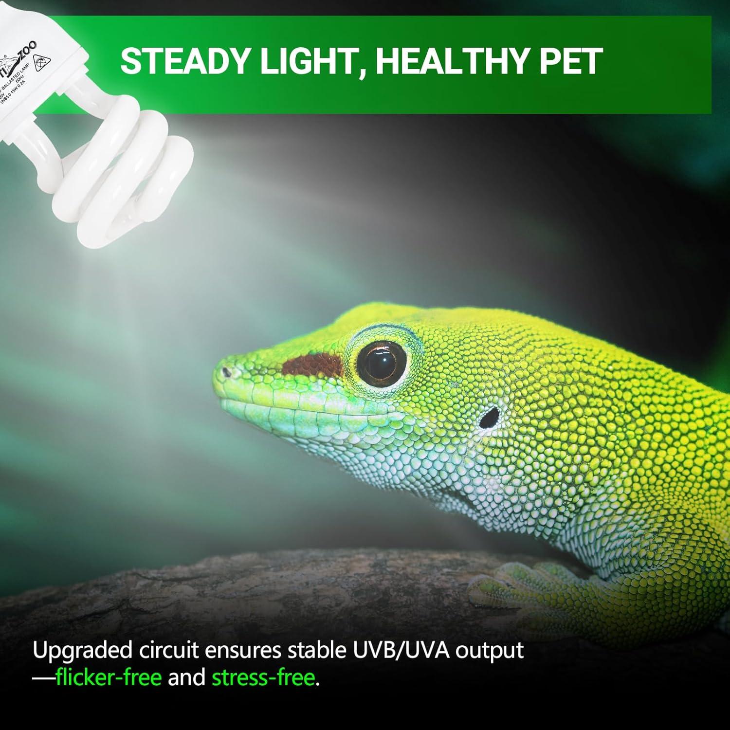 Luz UVB REPTI ZOO 5.0 15W para Reptiles Tropicales - Paquete de 2