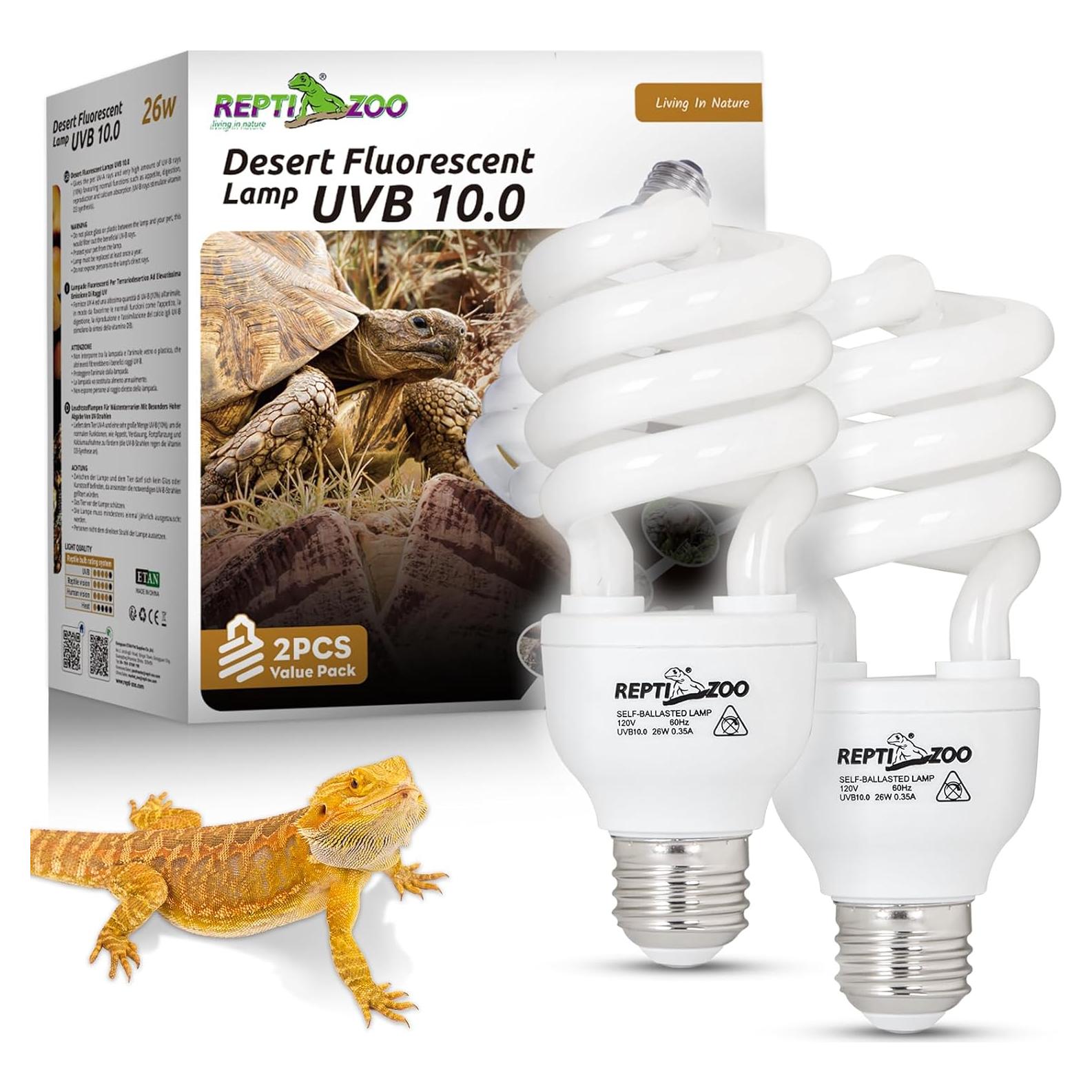 Luz UVB REPTI ZOO 10.0 26W para Reptiles - Paquete Doble