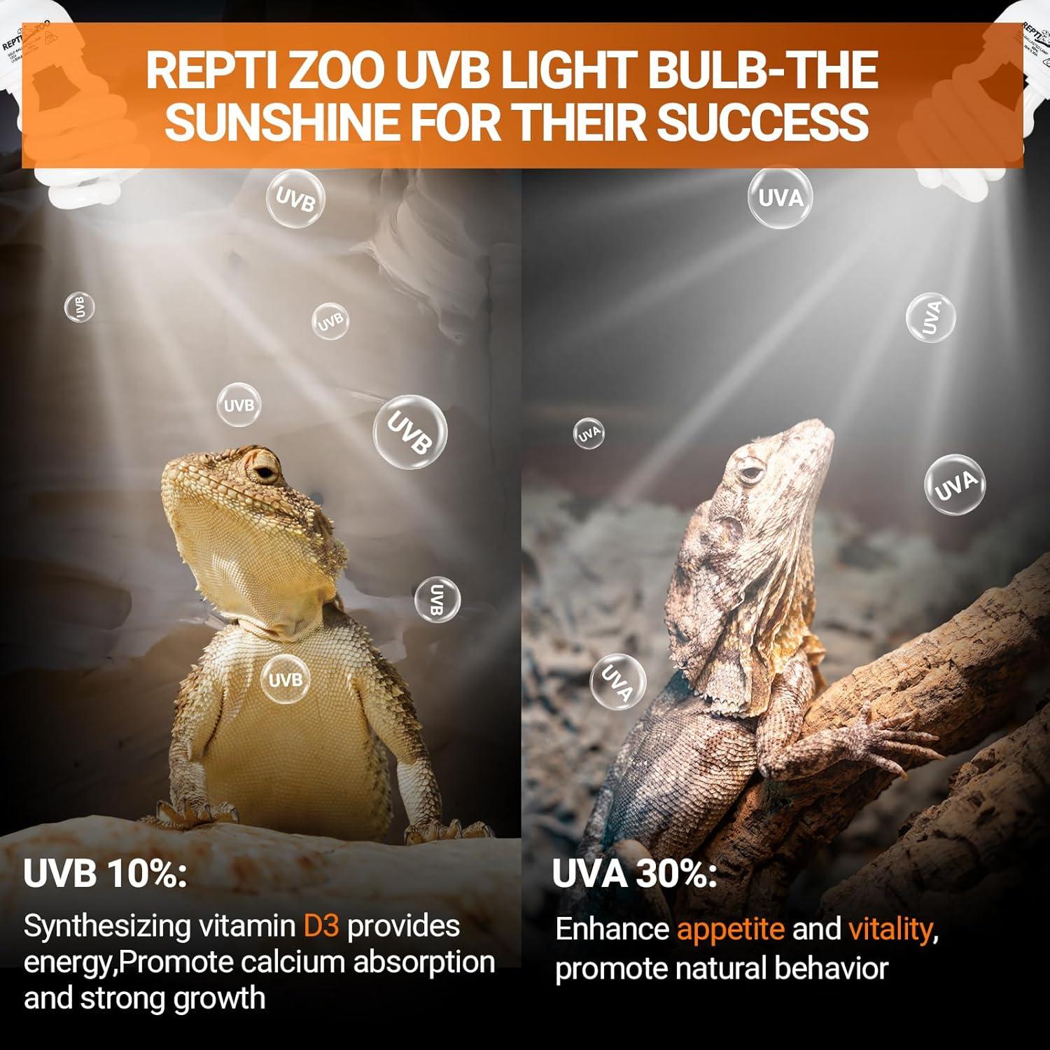 Luz UVB REPTI ZOO 10.0 26W para Reptiles - Paquete Doble