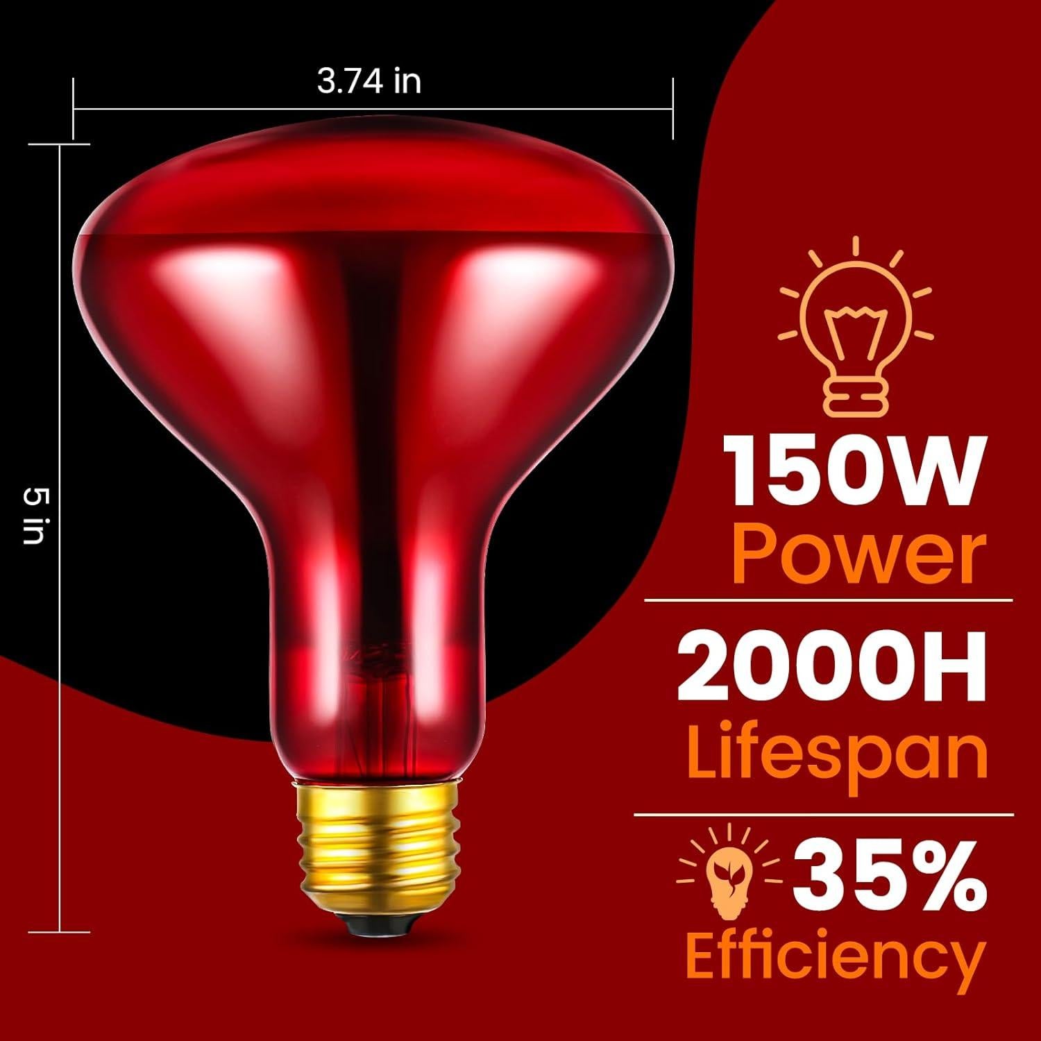 Paquete de 2 Lámparas de Calor Infrarrojo 150W REPTITRIP